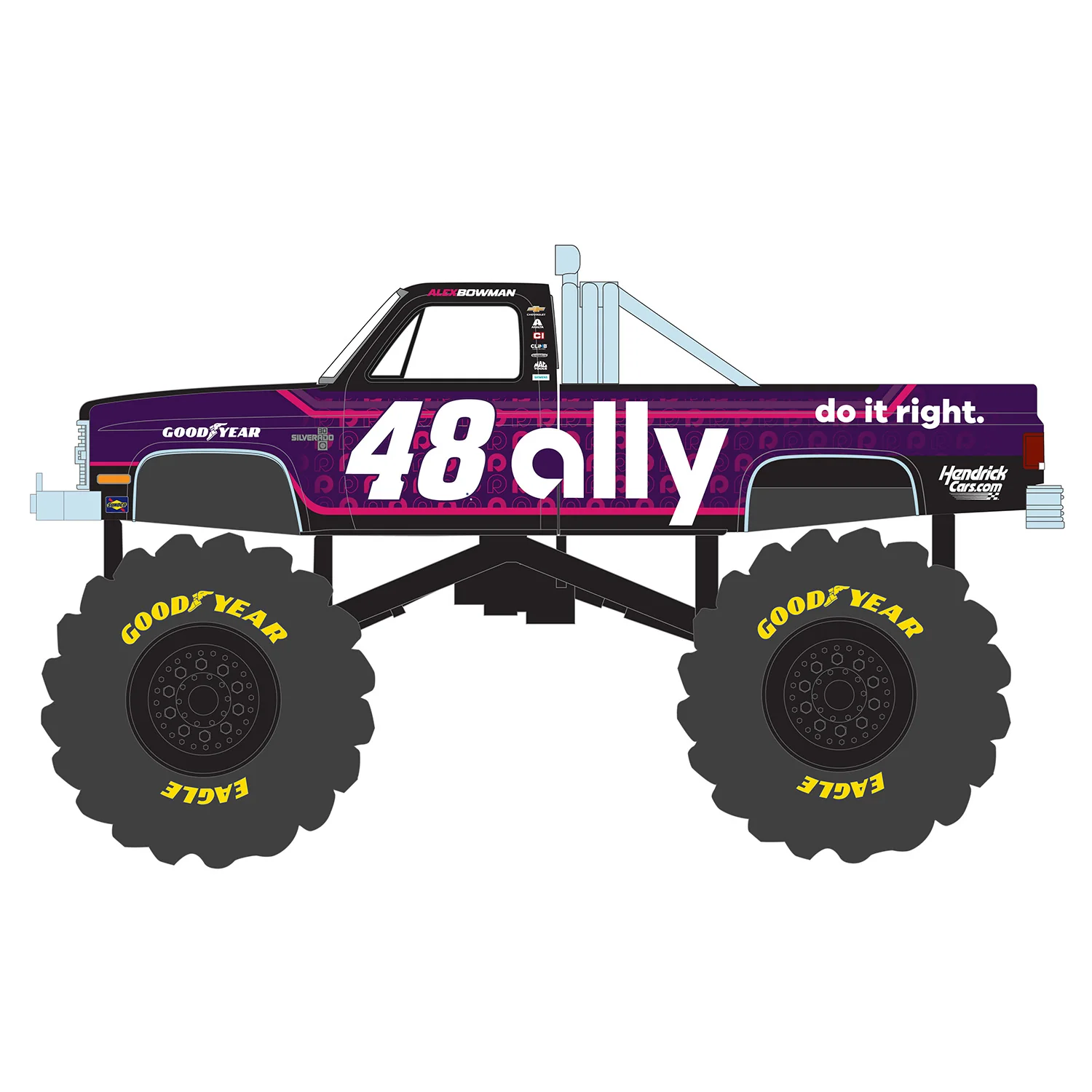 Alex Bowman Ally 1:64 1986 Chevrolet S-10 Extended Cab Monster Truck Diecast - Image 5