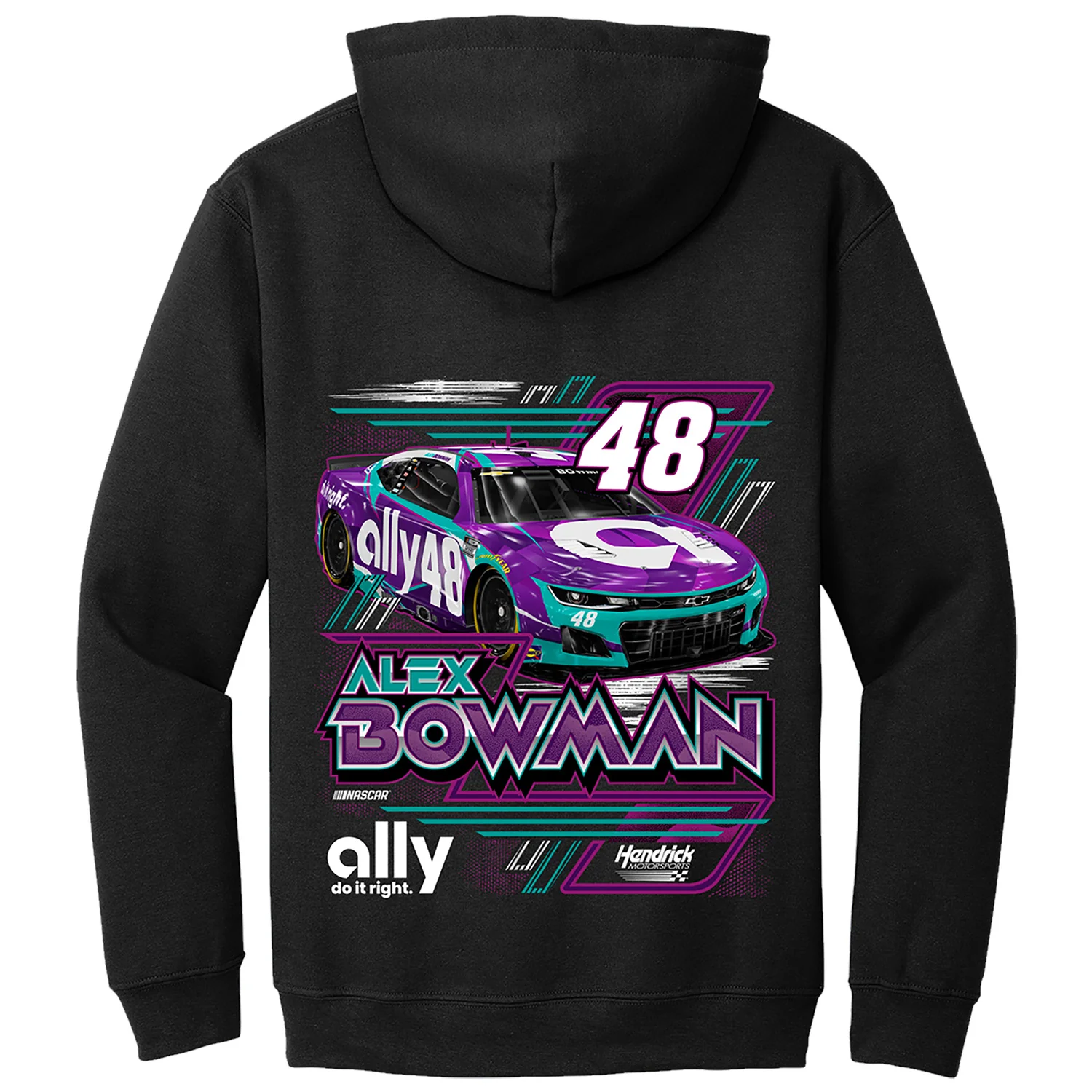Alex Bowman 2026 Ally Bolt Black 2-Spot Classic Ink Hoodie - Sale - Image 3