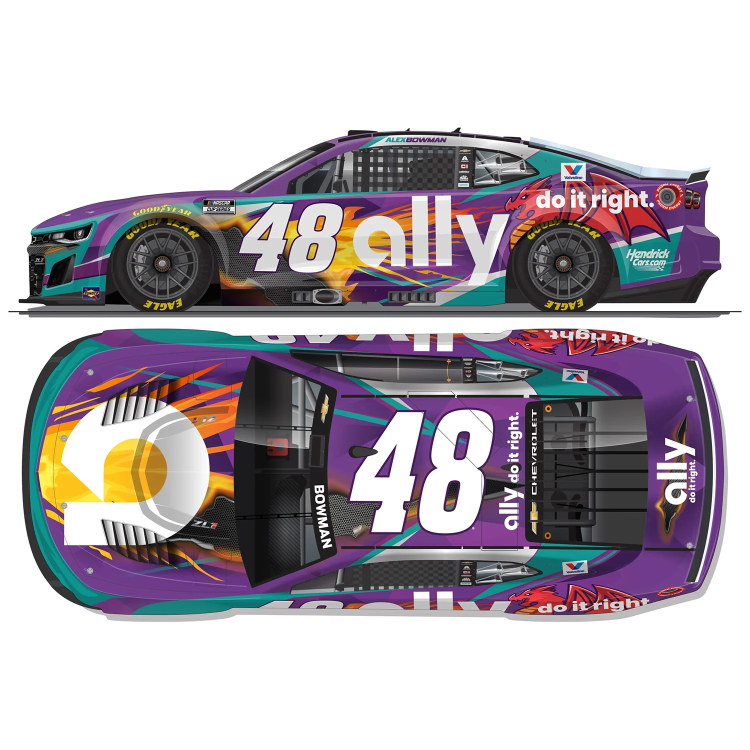 Alex Bowman Ally Dragons 1:64 2026 Diecast Car Preorder - Currently Projected December - Image 2