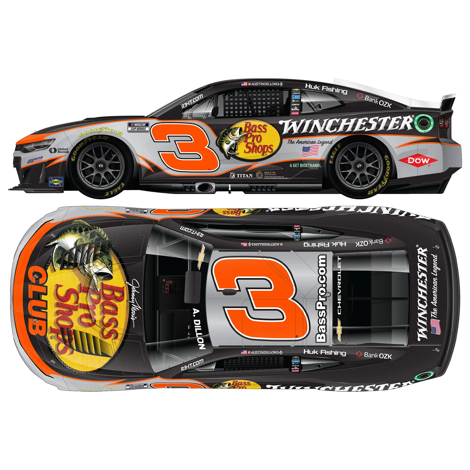 Austin Dillon ELITE Bass Pro Shops / Winchester 1:24 2026 Diecast Car Preorder - Currently Projected November - Image 2