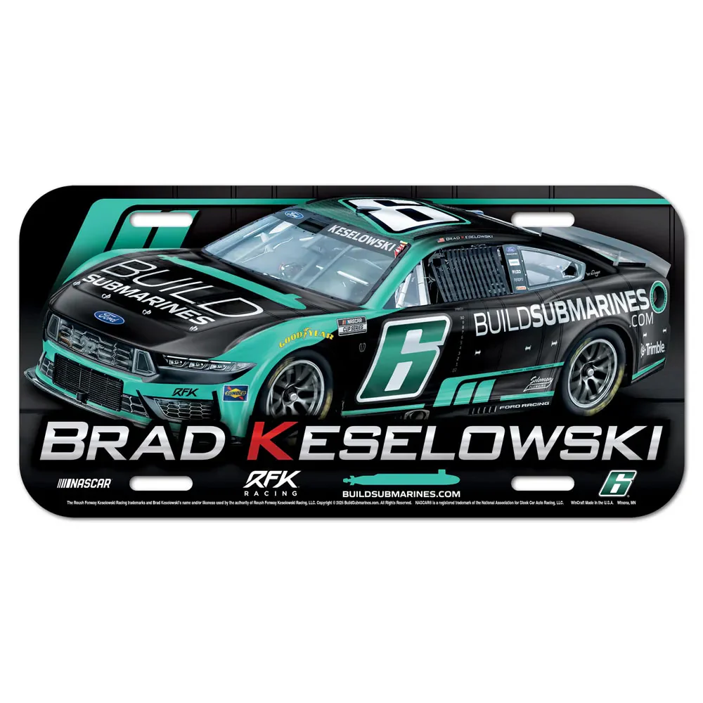 Brad Keselowski 2026 BuildSubmarines Plastic Car License Plate - Sale