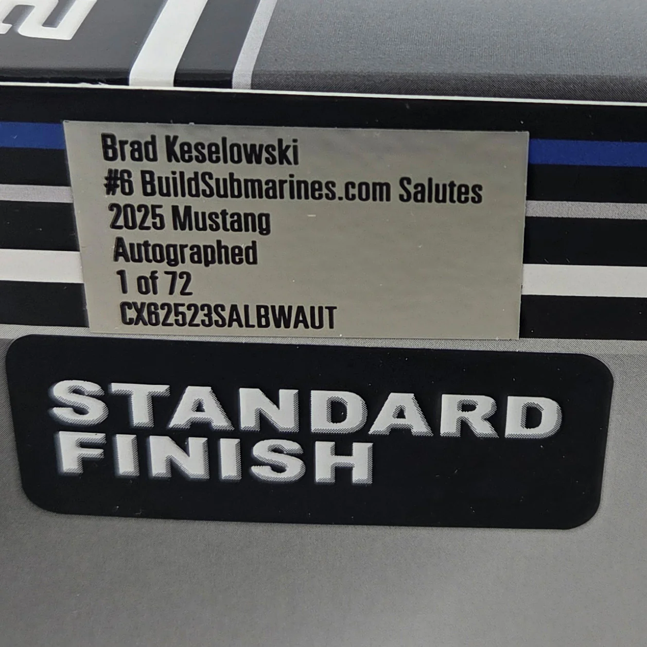 Brad Keselowski Autographed BuildSubmarines Patriotic Salutes 1:24 Standard 2025 Diecast Car - Image 3