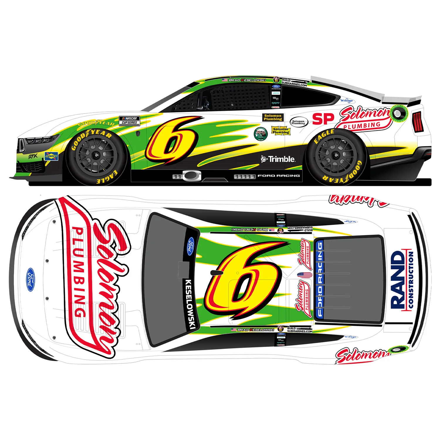 Brad Keselowski Darlington Throwback to 2010 Greg Biffle 1:24 Color Chrome 2026 Diecast Car Preorder - Currently Projected November - Image 2
