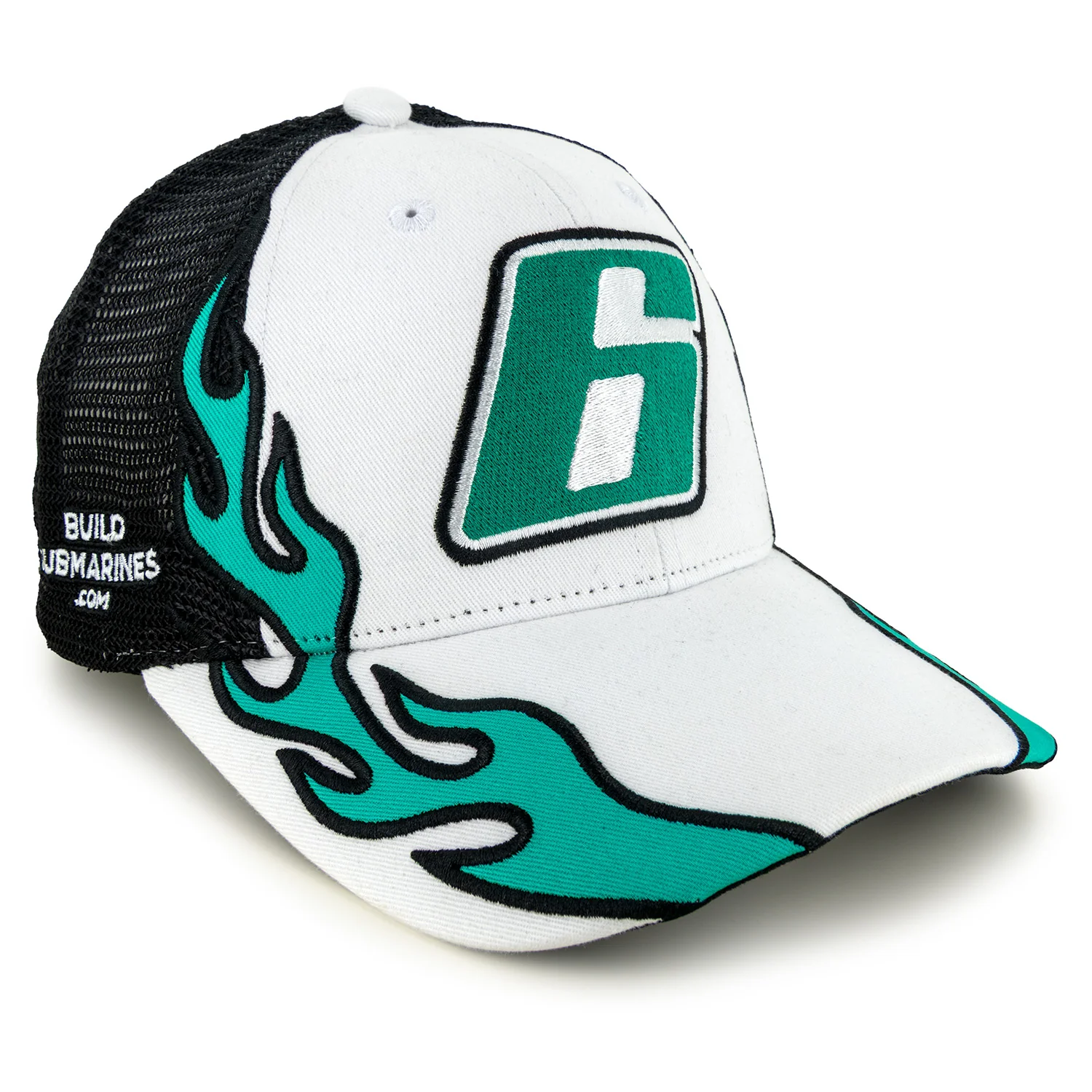 Brad Keselowski Flame #6 Mesh Hat Black/White - Image 3