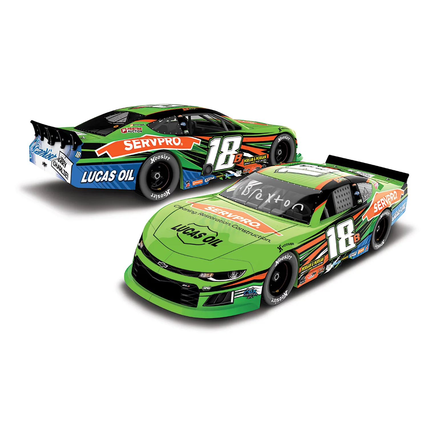 Brexton Busch Autographed Servpro #18B Late Model 1:24 Standard 2026 Diecast Car Preorder - Currently Projected November