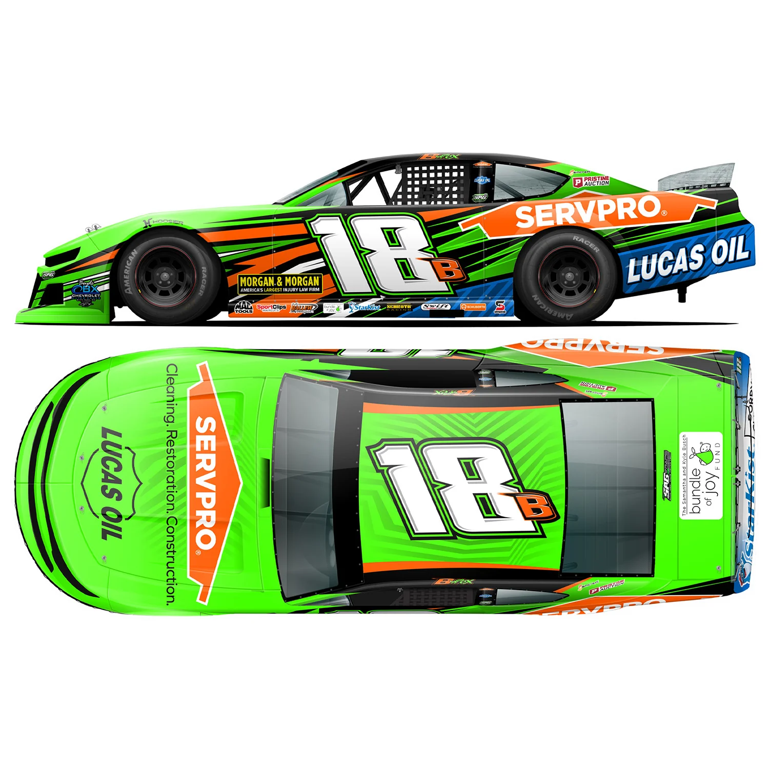 Brexton Busch Servpro #18B Late Model 1:64 Standard 2026 Diecast Car Preorder - Currently Projected November - Image 2
