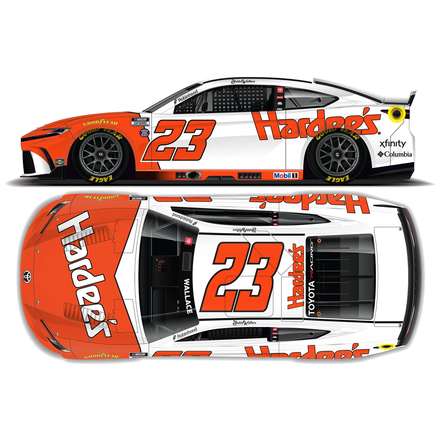 Bubba Wallace ELITE Hardee's Throwback to 1983-86 Cale Yarborough 1:24 2026 Diecast Car Preorder - Currently Projected January