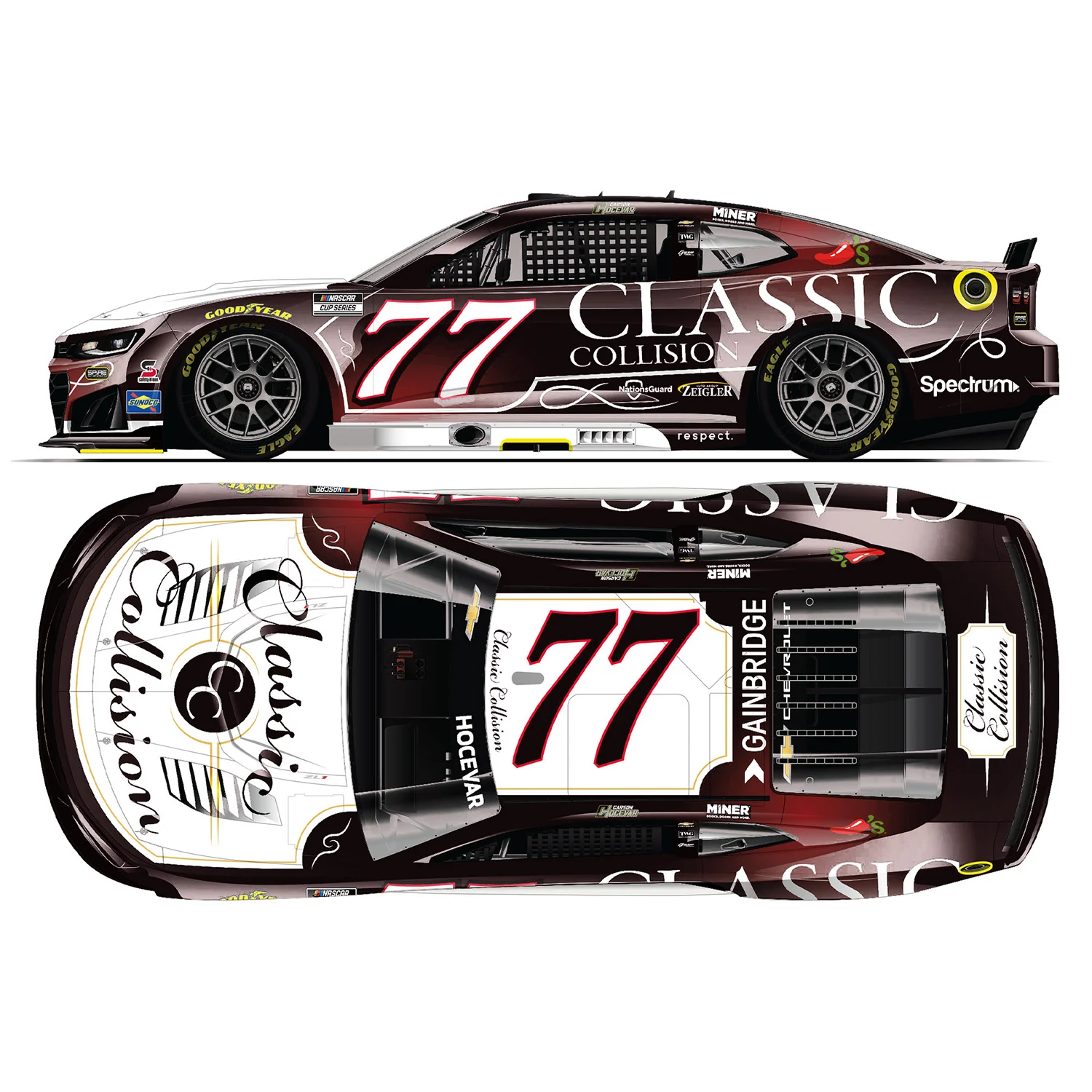Carson Hocevar Color Chrome Classic Collision 1:24 2026 Diecast Car Preorder - Currently Projected February