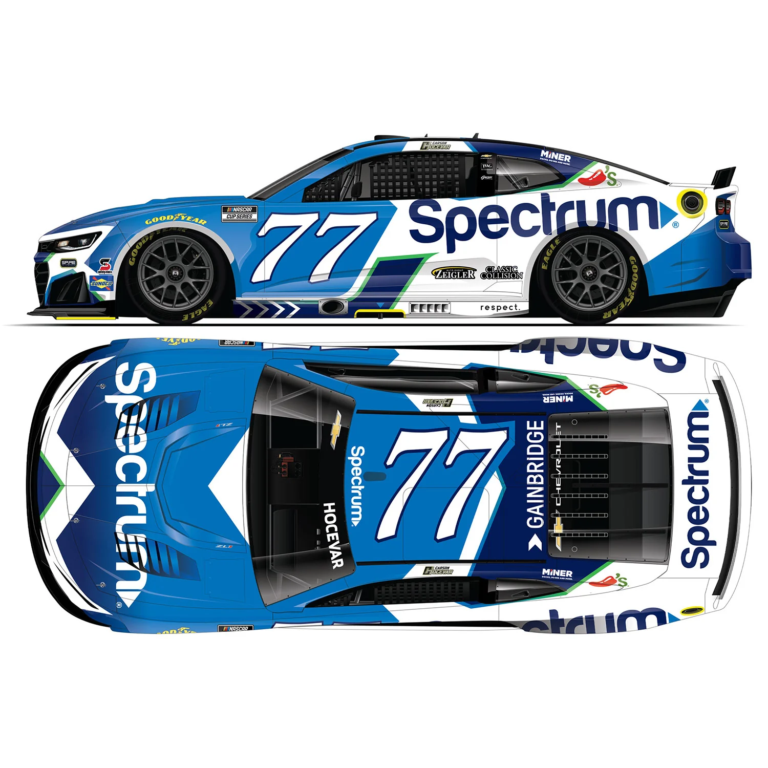 Carson Hocevar Color Chrome Spectrum 1:24 2026 Diecast Car Preorder - Currently Projected November