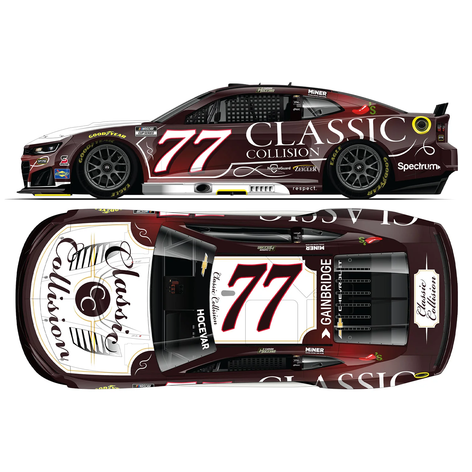 Carson Hocevar ELITE Classic Collision 1:24 2026 Diecast Car Preorder - Currently Projected February