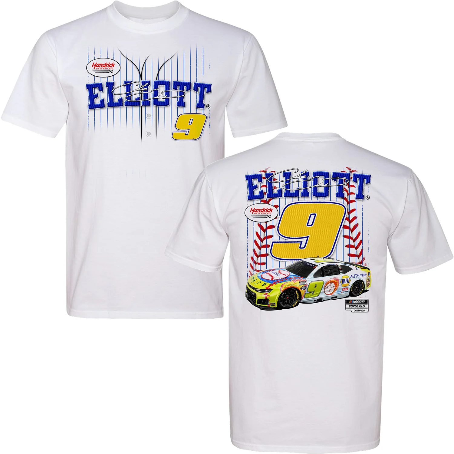 Chase Elliott 2026 Atlanta Desi9n to Drive 2-Spot Classic Ink T-Shirt White