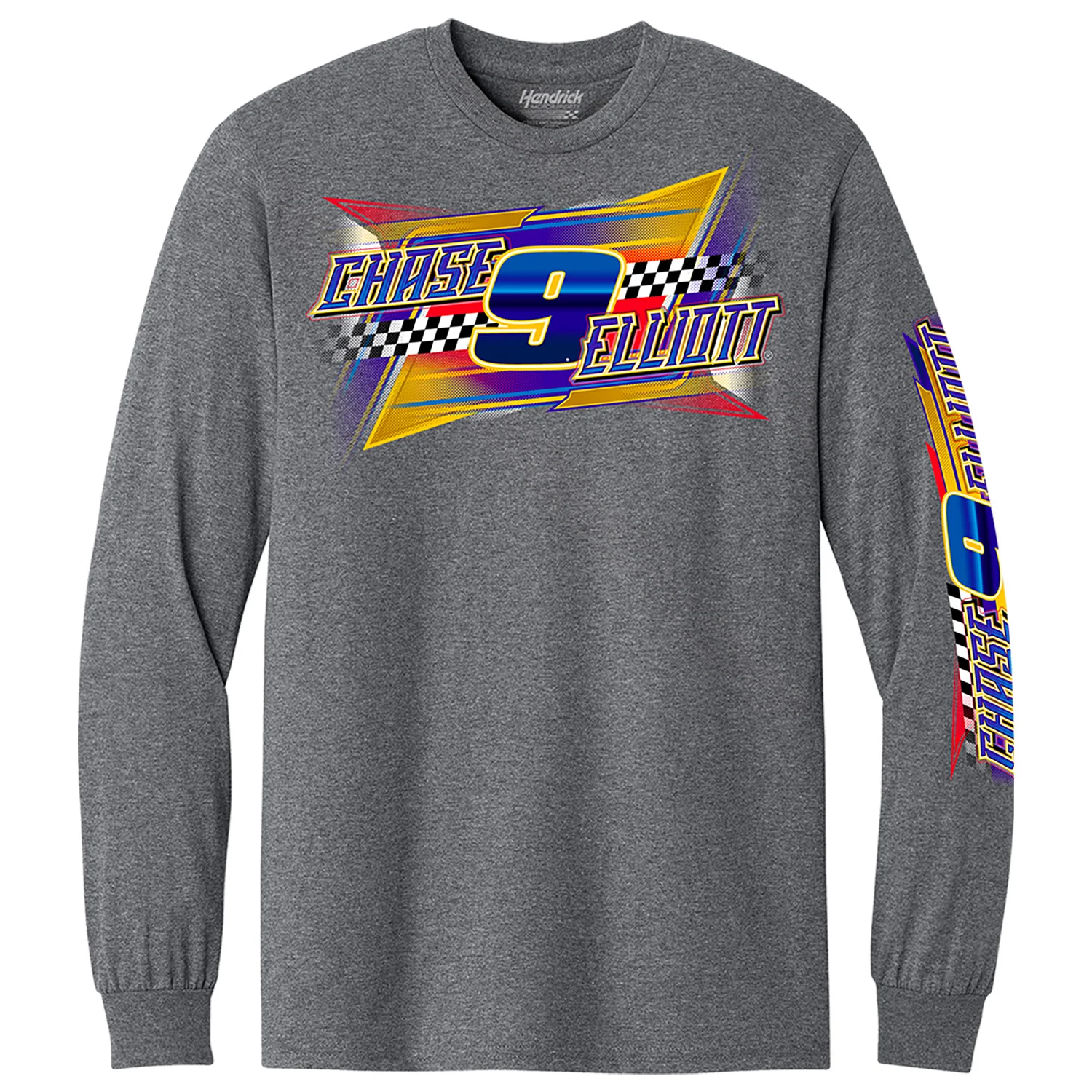 Chase Elliott 2026 Long Sleeve NAPA Graphite 3-Spot Classic Ink T-Shirt Gray - Sale - Image 2