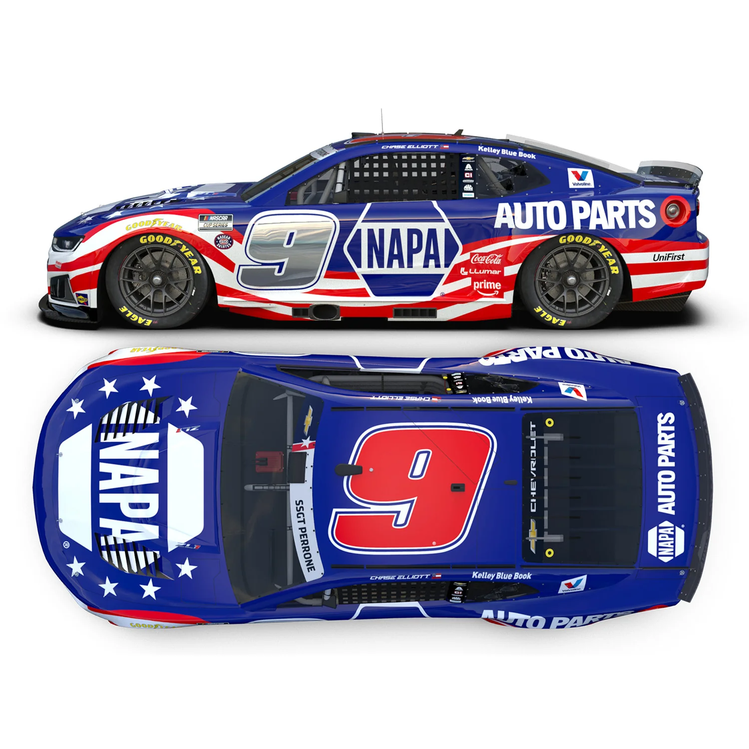 Chase Elliott ELITE NAPA Patriotic 1:24 2026 Diecast Car Preorder - Currently Projected December - Image 2