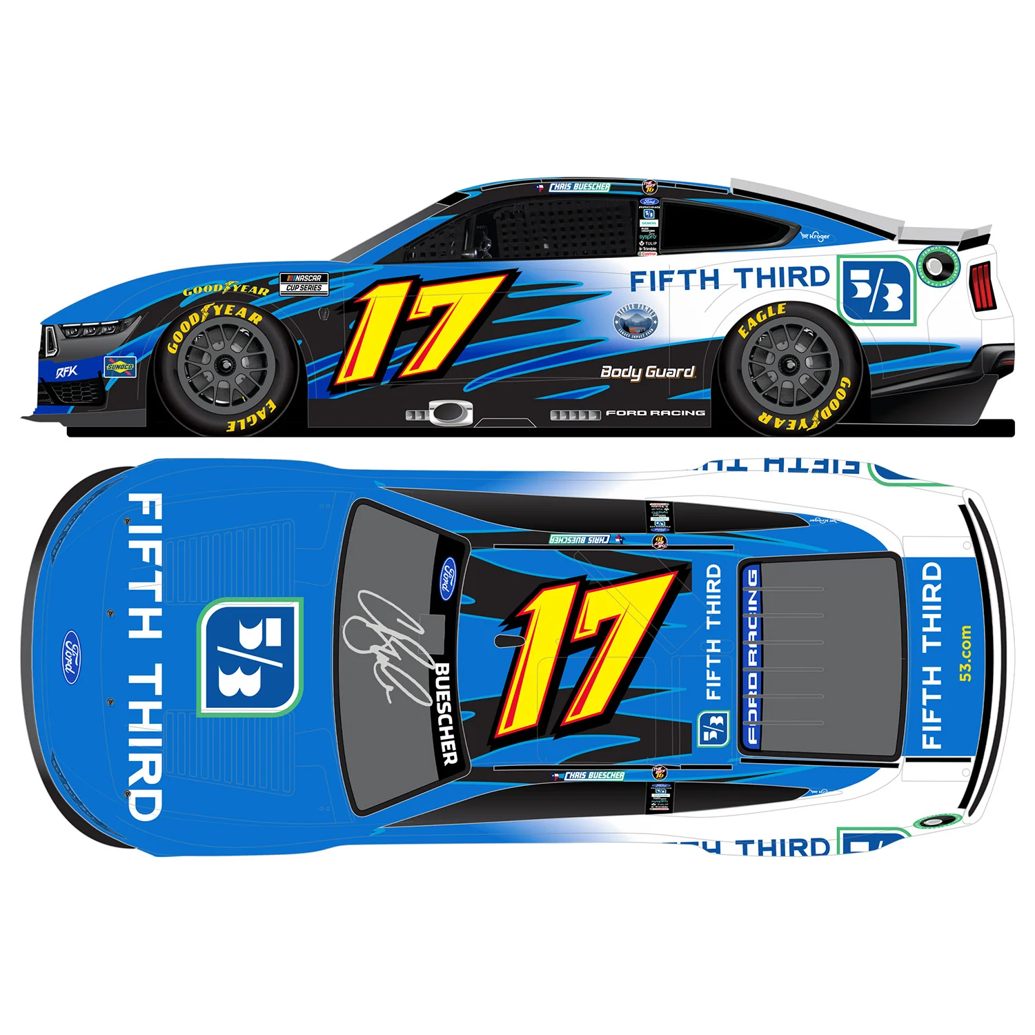 Chris Buescher Autographed Darlington Throwback to 2011 Greg Biffle 1:24 Standard 2026 Diecast Preorder - Currently Projected November - Image 2