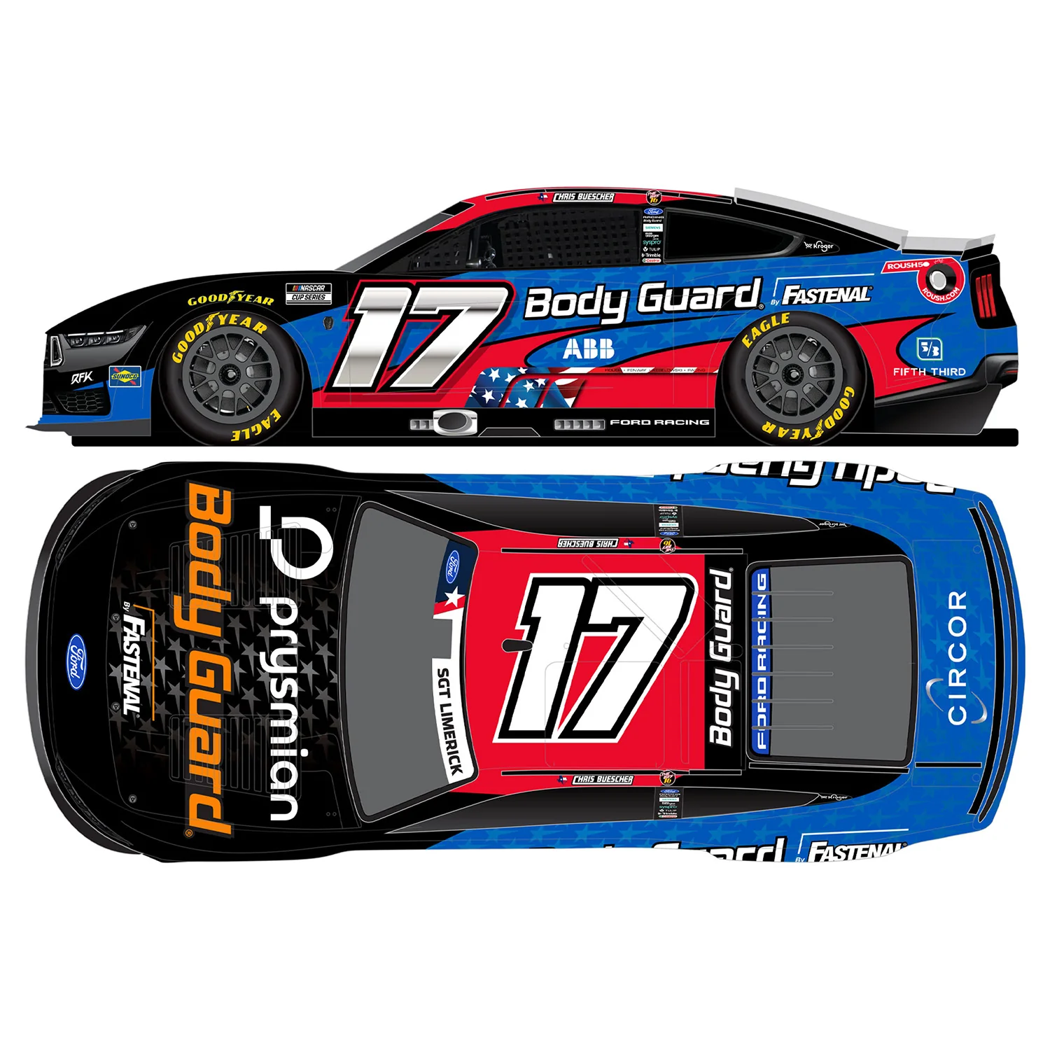 Chris Buescher Body Guard Patriotic Salutes 1:64 2026 Diecast Car Preorder - Currently Projected December