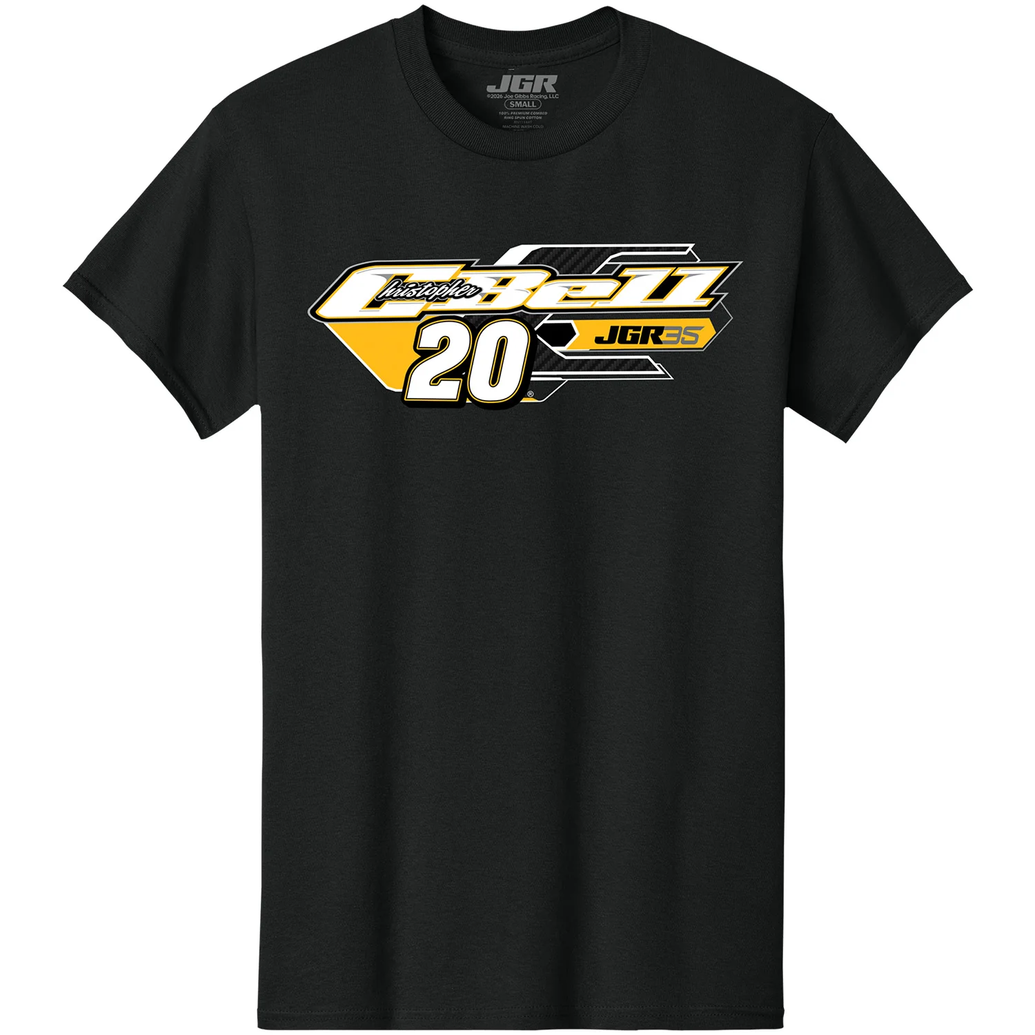 Christopher Bell 2026 DeWalt Black 2-Spot Classic Ink T-Shirt - Image 2