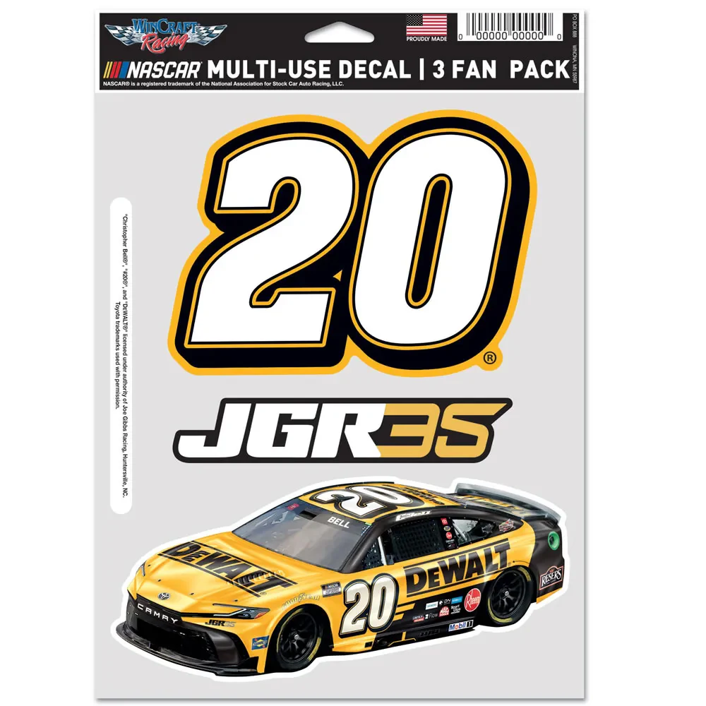 Christopher Bell 2026 Multi-Use DeWalt #20 Decal 3-Pack - Sale
