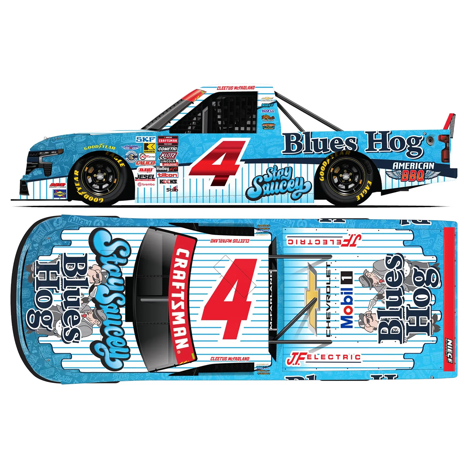 Cleetus McFarland Blues Hog #4 Truck Series 1:24 Standard 2026 Diecast Truck Preorder - Currently Projected December
