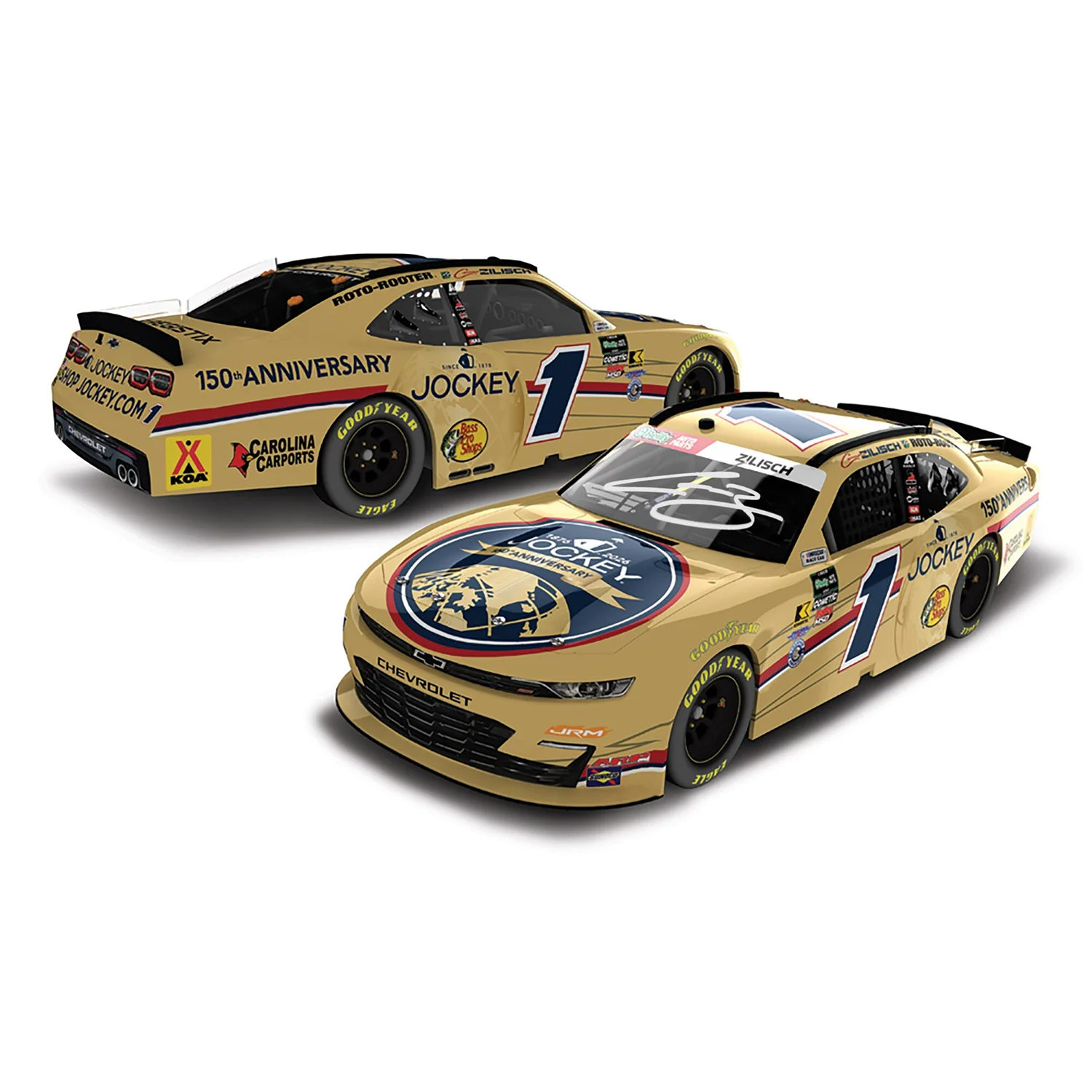 Connor Zilisch Autographed Jockey 150th Anniversary 1:24 Standard 2026 Diecast Car Preorder - Currently Projected November