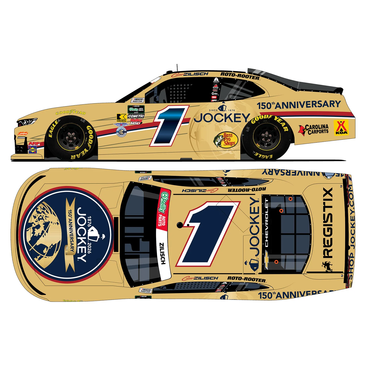 Connor Zilisch Jockey 150th Anniversary 1:64 2026 Diecast Car Preorder - Currently Projected November - Image 2