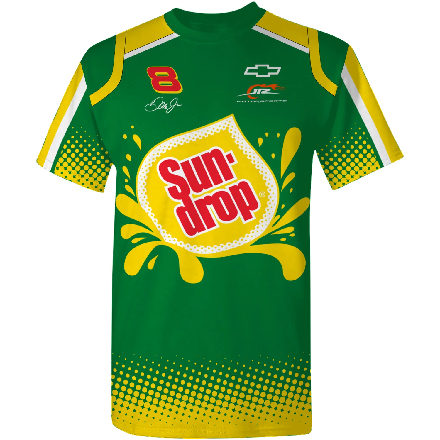 Dale Earnhardt Jr Sun Drop #8 Sublimated Uniform Pit Crew T-Shirt - Image 2