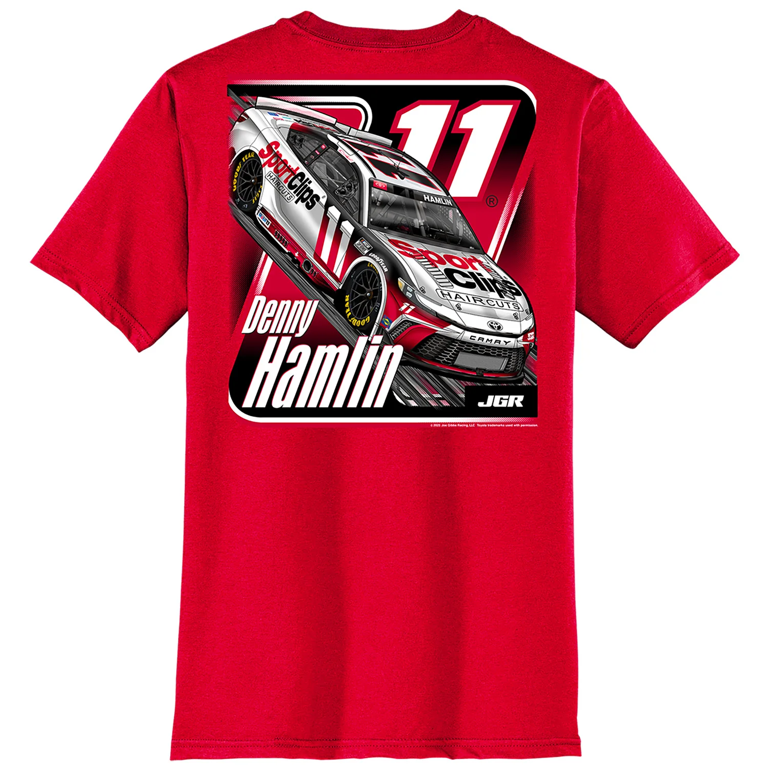 Denny Hamlin Sport Clips Red T-Shirt - Image 3