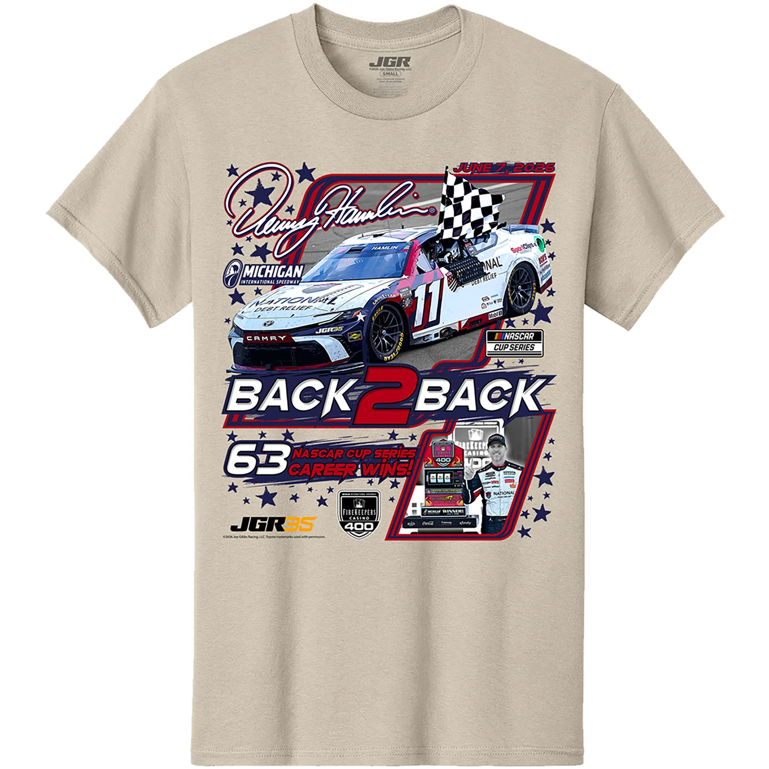 Denny Hamlin 2026 Michigan Race Win T-Shirt