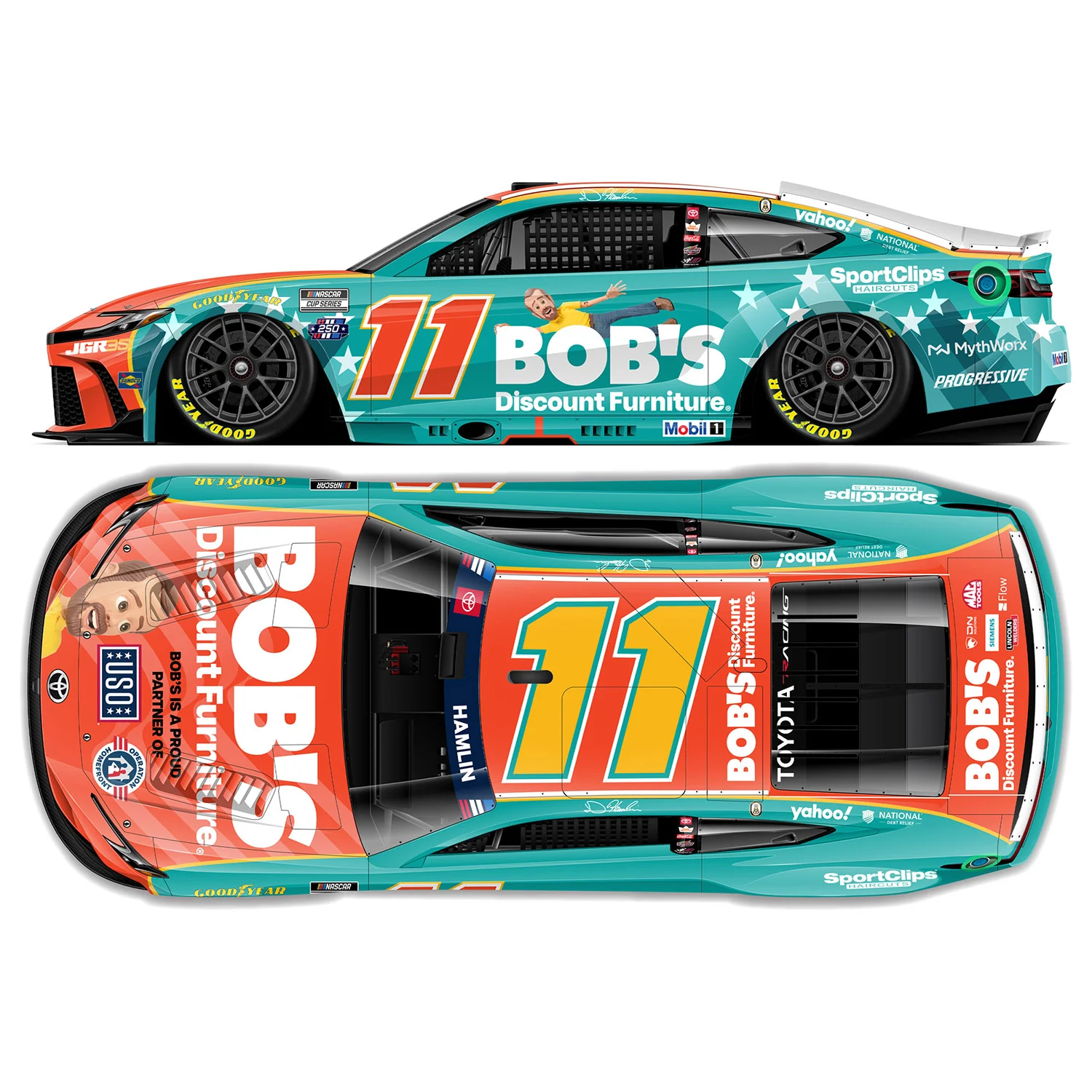 Denny Hamlin Bob's Discount Furniture Patriotic 1:24 Standard 2026 Diecast Car Preorder - Currently Projected January