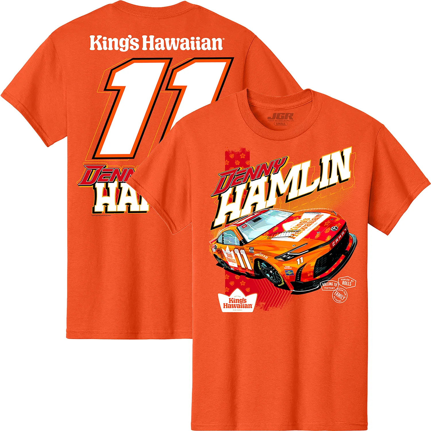 Denny Hamlin King's Hawaiian Car 2-Spot T-Shirt Orange