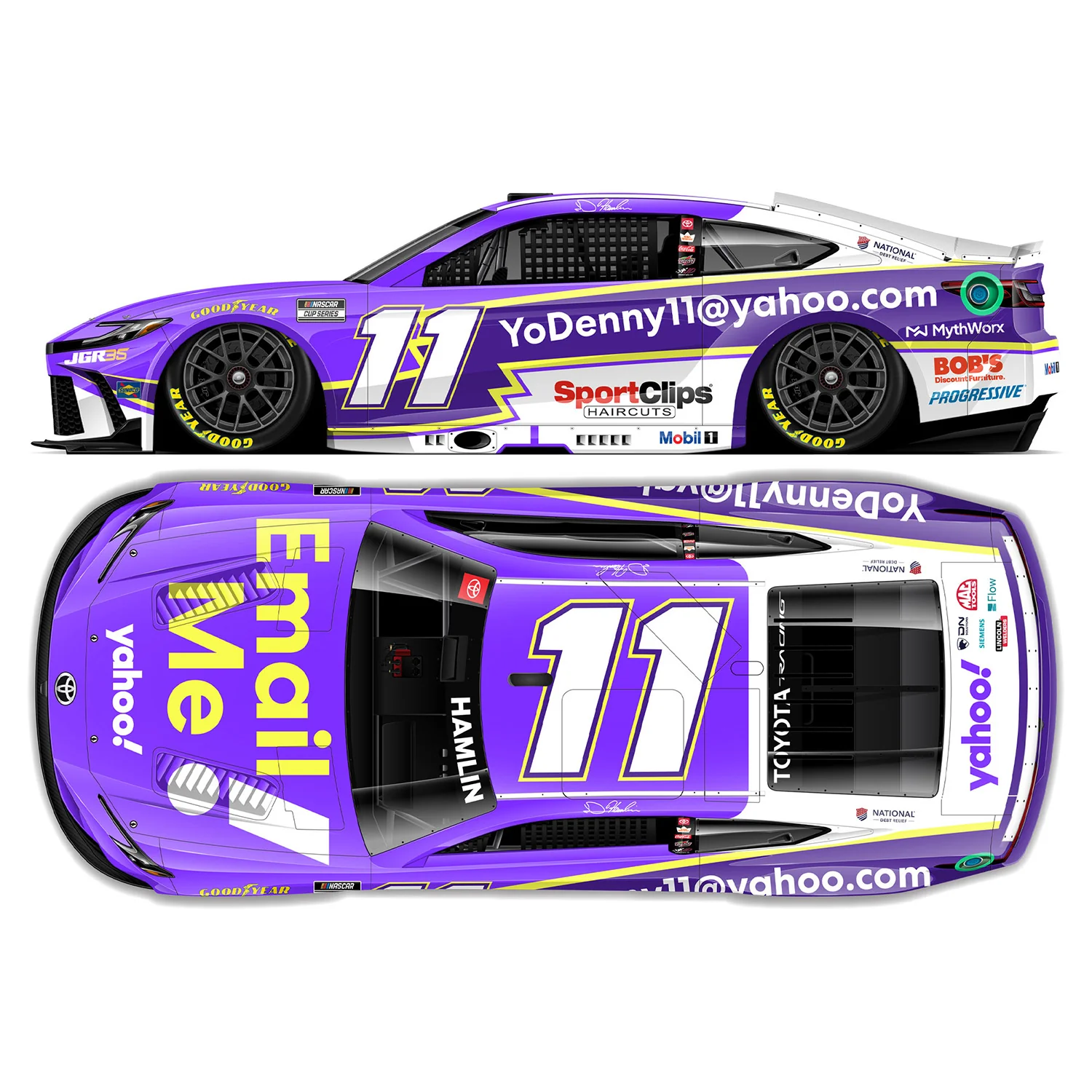 Denny Hamlin Yahoo! Email Me 1:64 2026 Diecast Car Preorder - Currently Projected January
