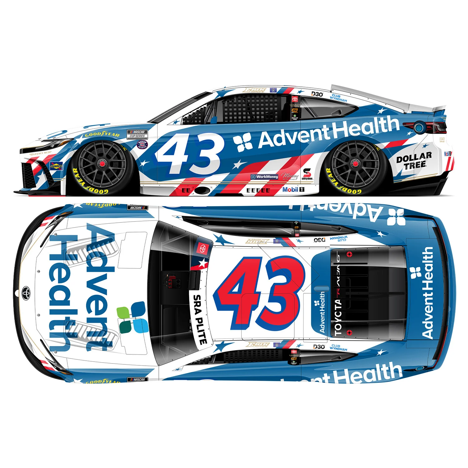 Erik Jones Advent Health Patriotic 1:24 Standard 2026 Diecast Car Preorder - Currently Projected December