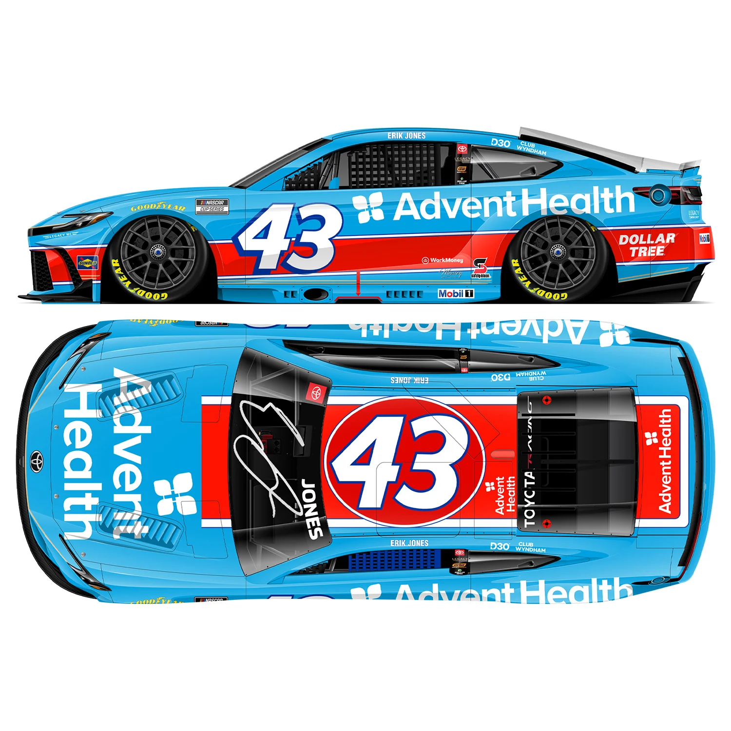 Erik Jones Autographed Darlington Throwback to 1994 Wally Dallenbach 1:24 Standard 2026 Diecast Preorder - Currently Projected October - Image 2