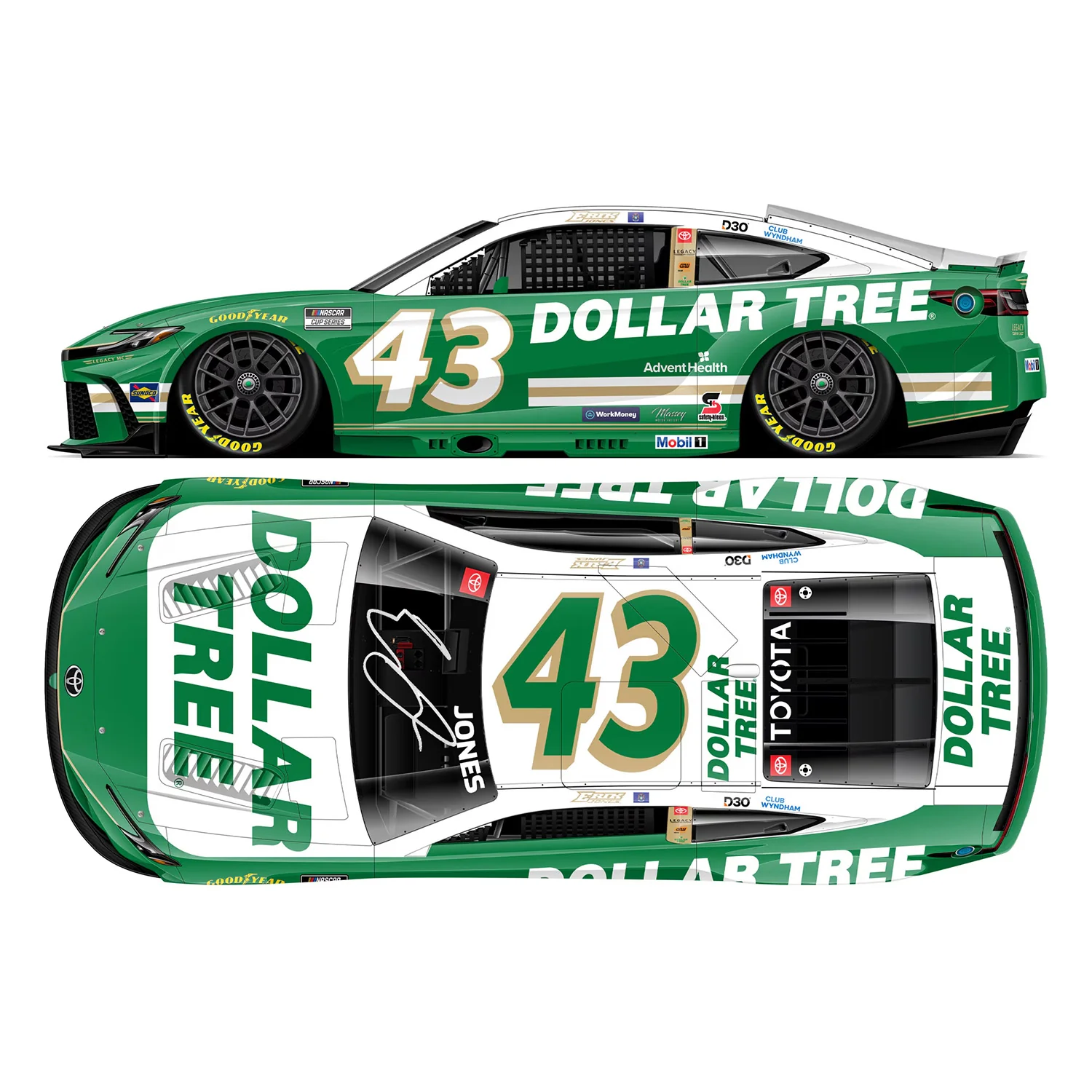 Erik Jones Autographed Dollar Tree 1:24 Standard 2026 Diecast Preorder - Currently Projected October - Image 2
