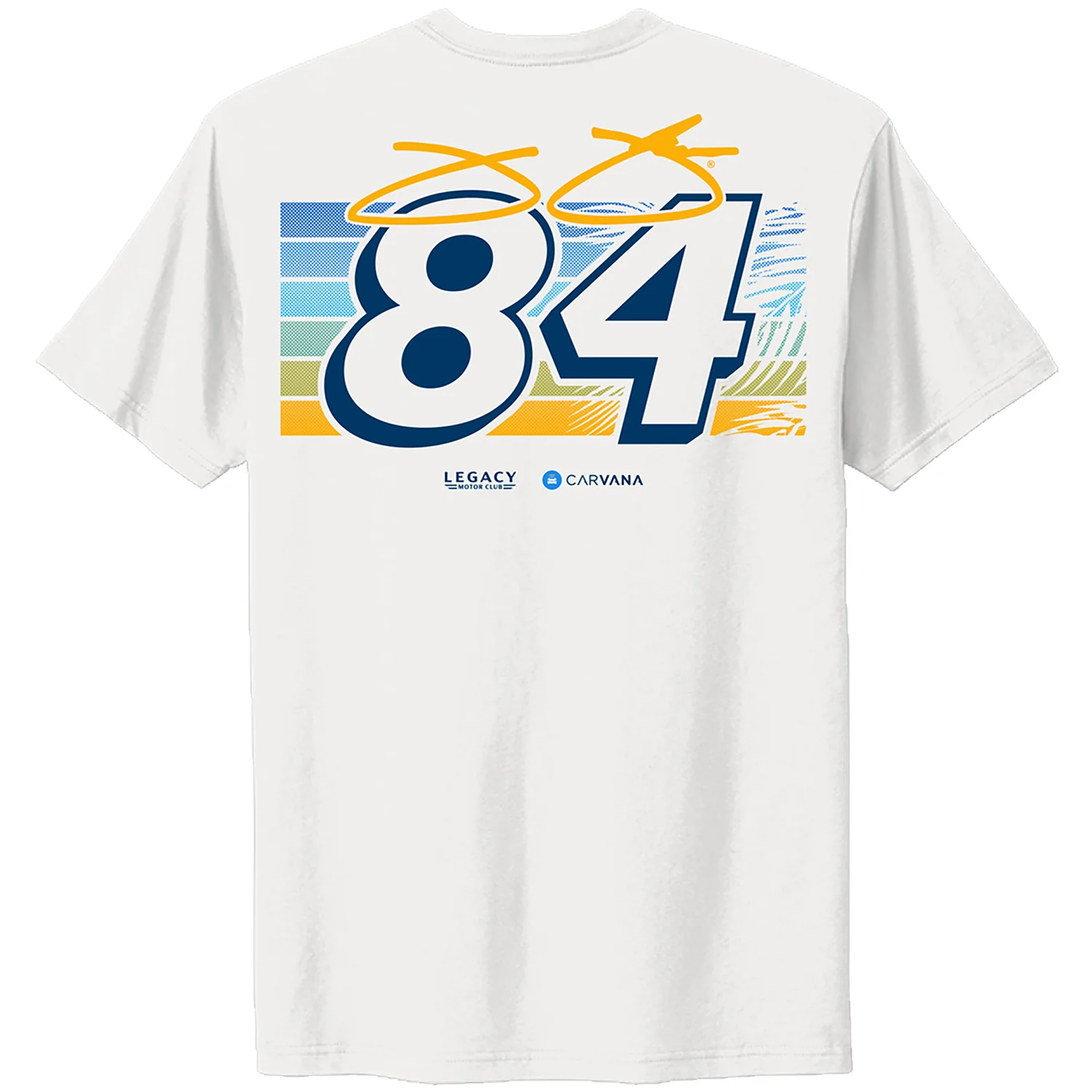 Jimmie Johnson 2026 Carvana San Diego Paint Scheme 2-Spot Classic Ink T-Shirt White - Image 3