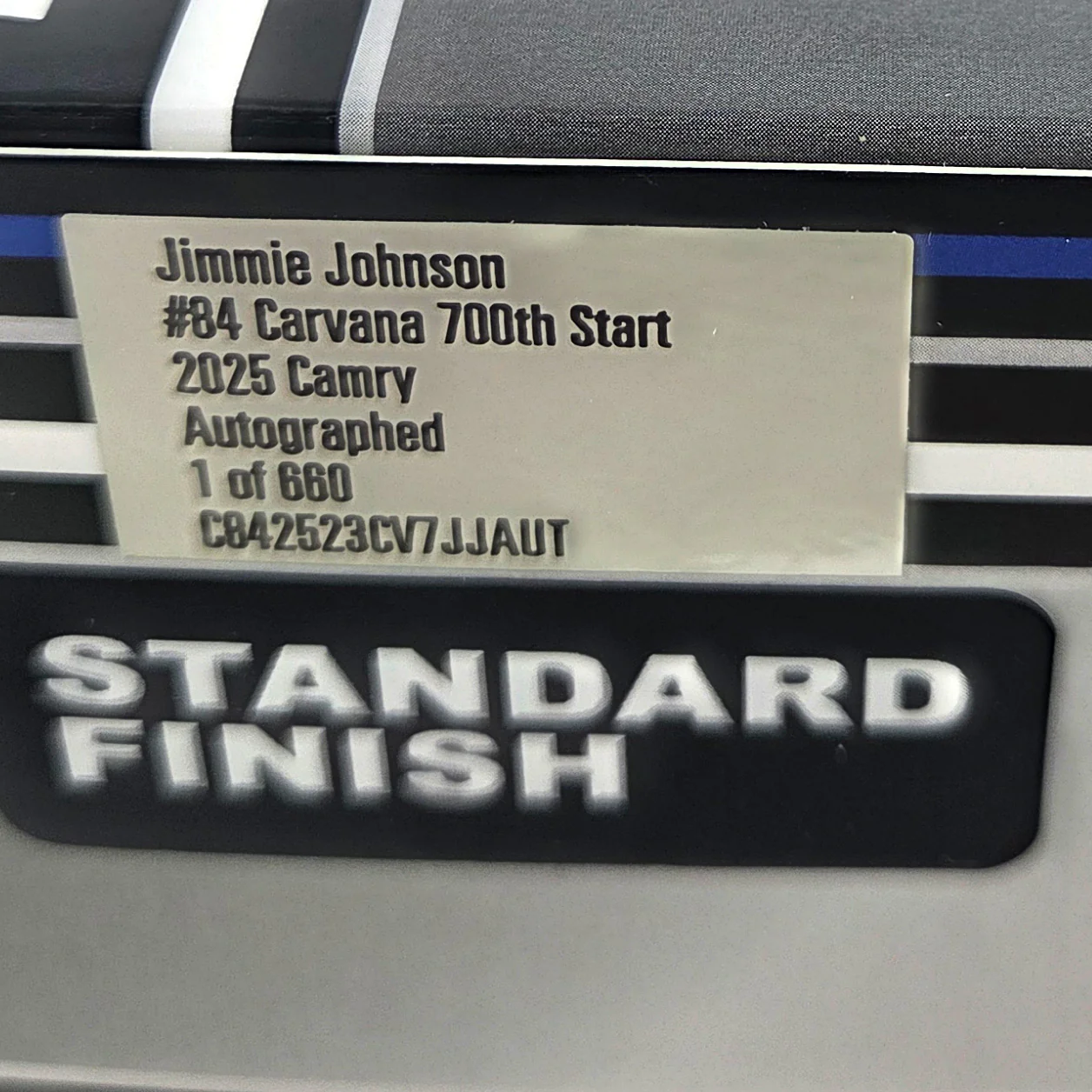 Jimmie Johnson Autographed Coca-Cola 600 Carvana 700th Start 1:24 Standard 2025 Diecast Car - Image 3