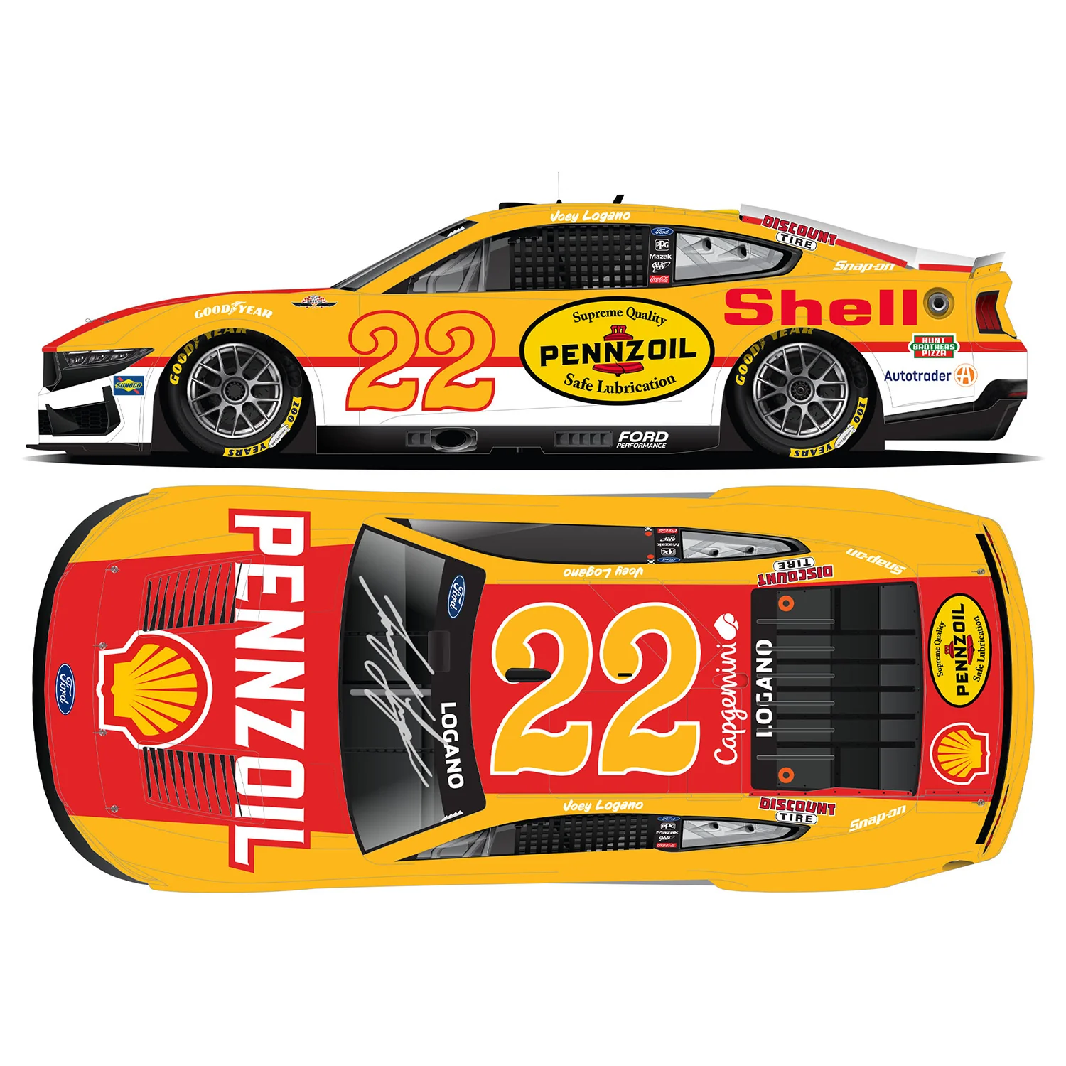 Joey Logano Autographed Darlington Throwback to 1974 Cale Yarborough 1:24 Standard 2025 Diecast Car Preorder - Currently Projected July - Image 3