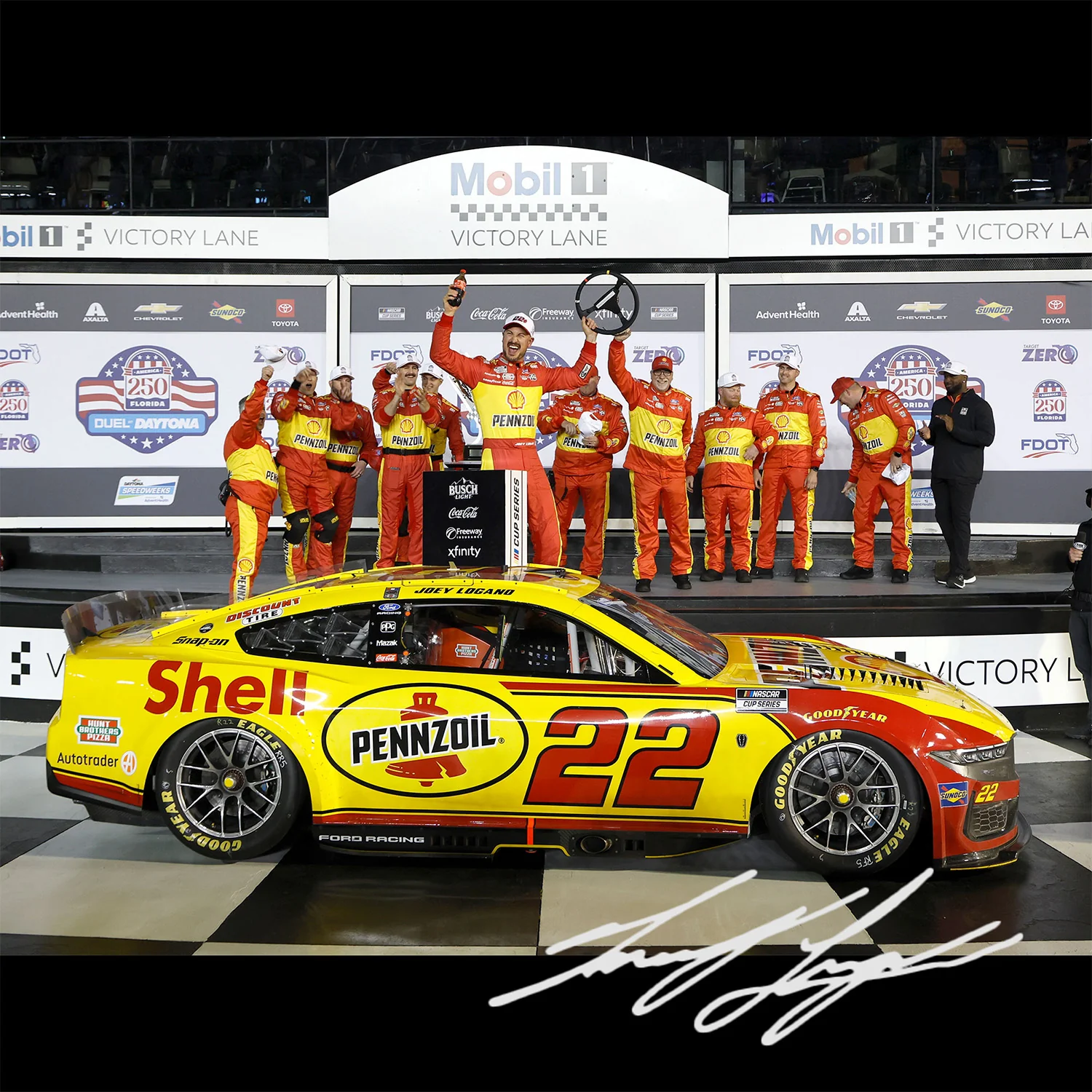 Joey Logano Autographed Daytona Duel 1 Race Win 1:24 Standard 2026 Diecast Car Preorder - Currently Projected September - Image 2