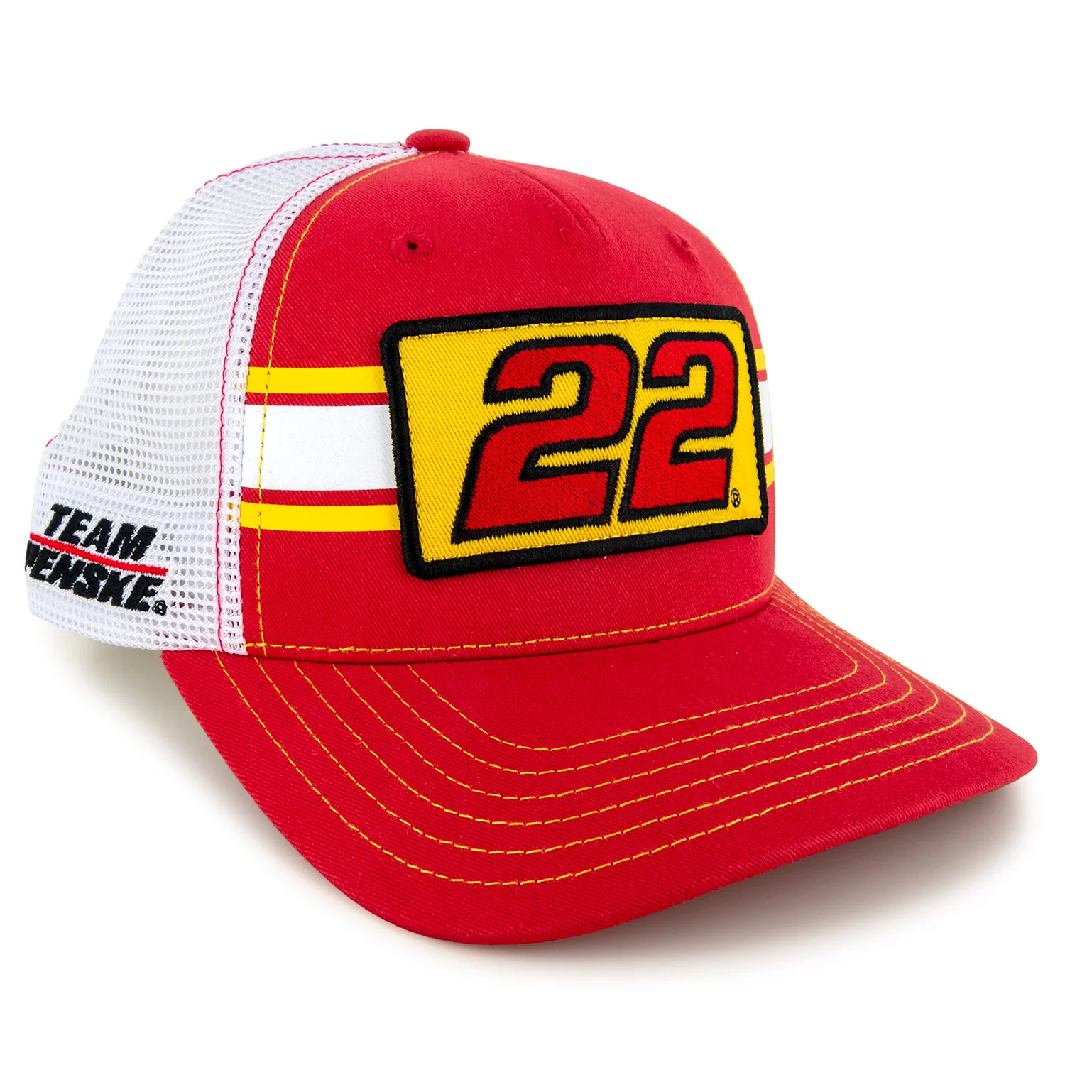 Joey Logano Striped #22 Mesh Hat Red/White - Sale - Image 3