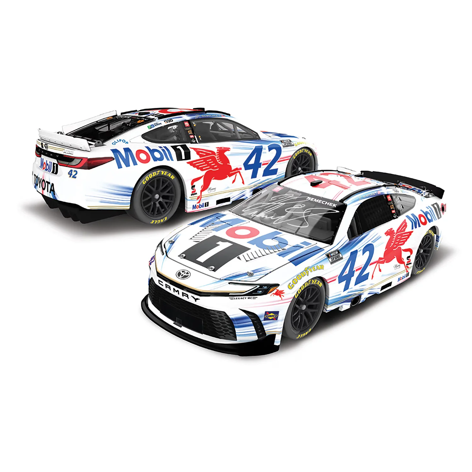 John Hunter Nemechek Autographed Mobil 1 1:24 Standard 2026 Diecast Car Preorder - Currently Projected November