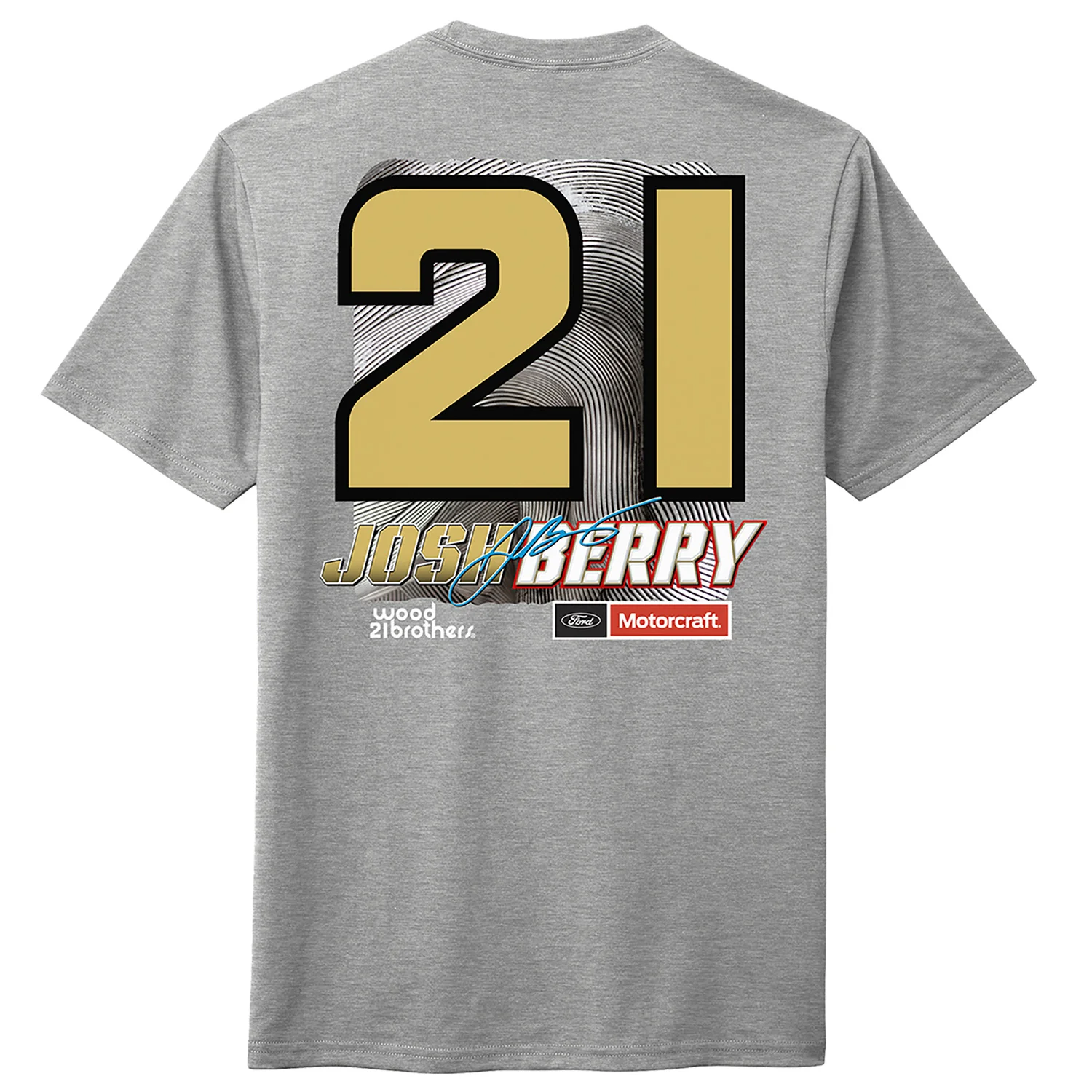 Josh Berry 2026 Motorcraft SPG 2-Spot Classic Ink T-Shirt Gray - Sale - Image 3