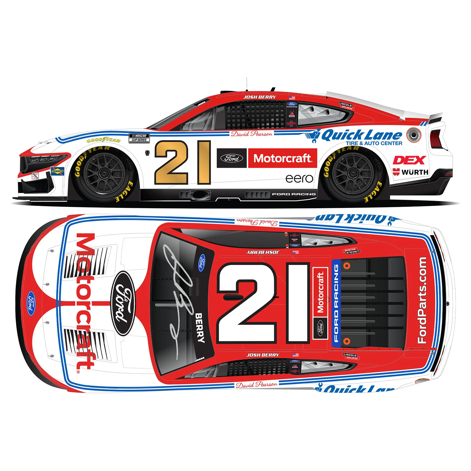 Josh Berry Autographed Motorcraft 50th Anniversary 1976 Daytona 500 Win 1:24 Standard 2026 Diecast Car Preorder - Currently Projected September - Image 2
