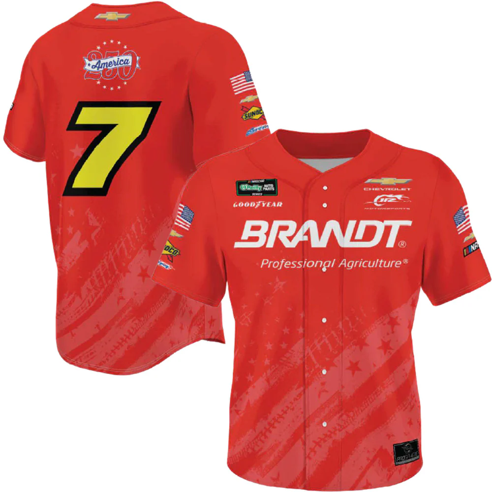 Justin Allgaier 2026 Patriotic JR Motorsports Official Pit Crew ProSphere Baseball Jersey