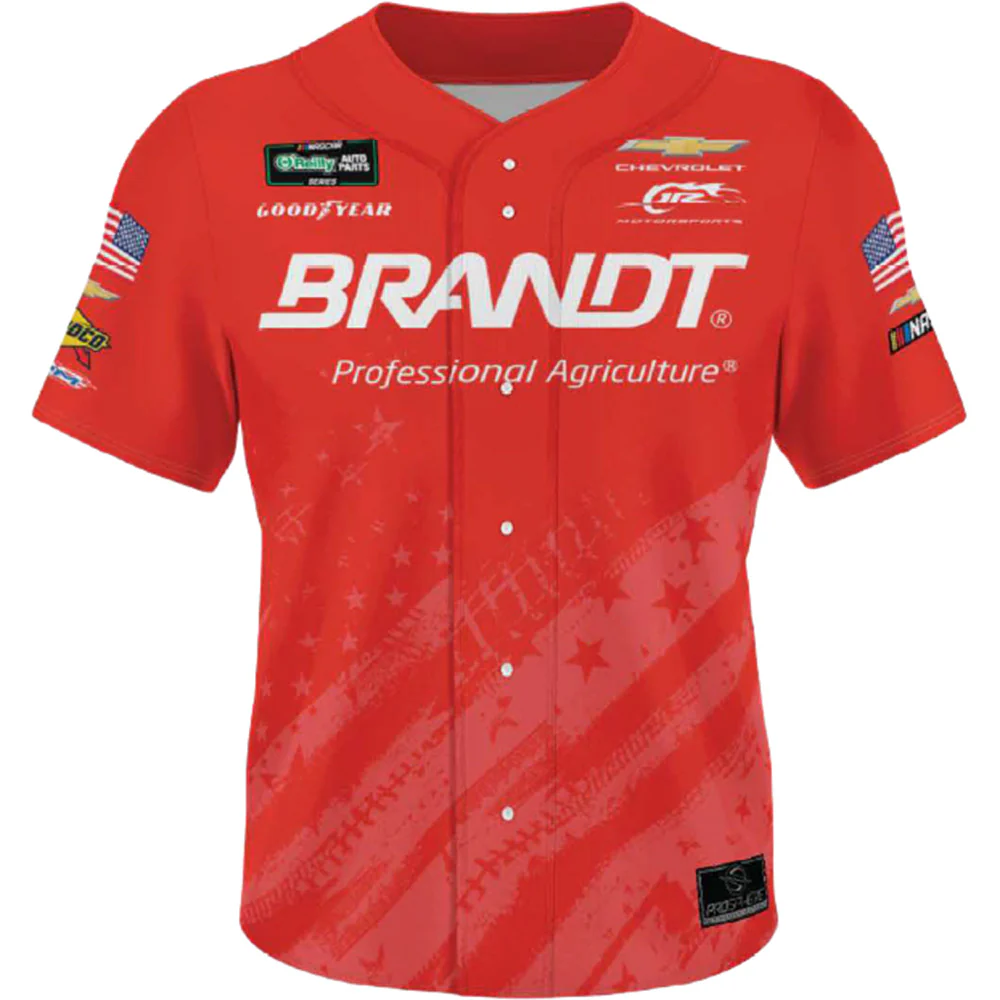 Justin Allgaier 2026 Patriotic JR Motorsports Official Pit Crew ProSphere Baseball Jersey - Image 2