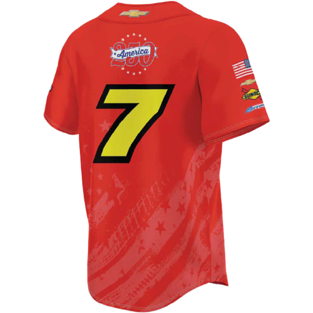 Justin Allgaier 2026 Patriotic JR Motorsports Official Pit Crew ProSphere Baseball Jersey - Image 3
