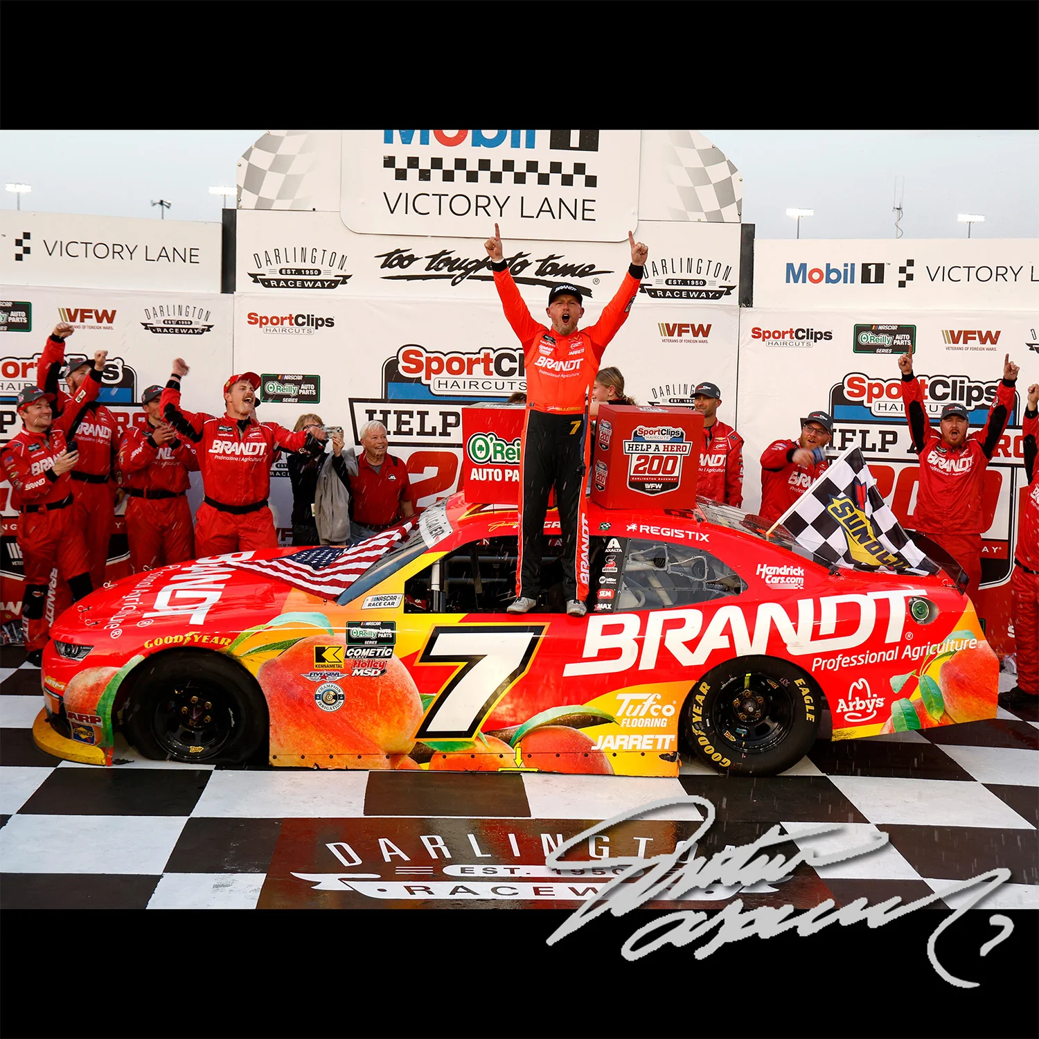 Justin Allgaier Autographed Darlington Race Win 1:24 Standard 2026 Diecast Car Preorder - Currently Projected October - Image 2