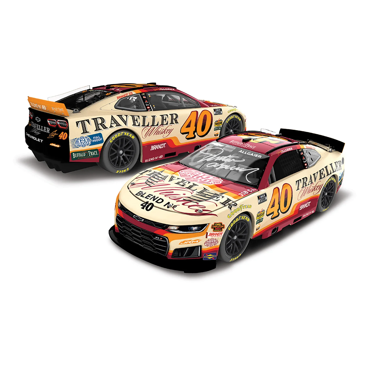 Justin Allgaier Autographed Traveller Whiskey 1:24 Standard 2026 Diecast Car Preorder - Currently Projected October