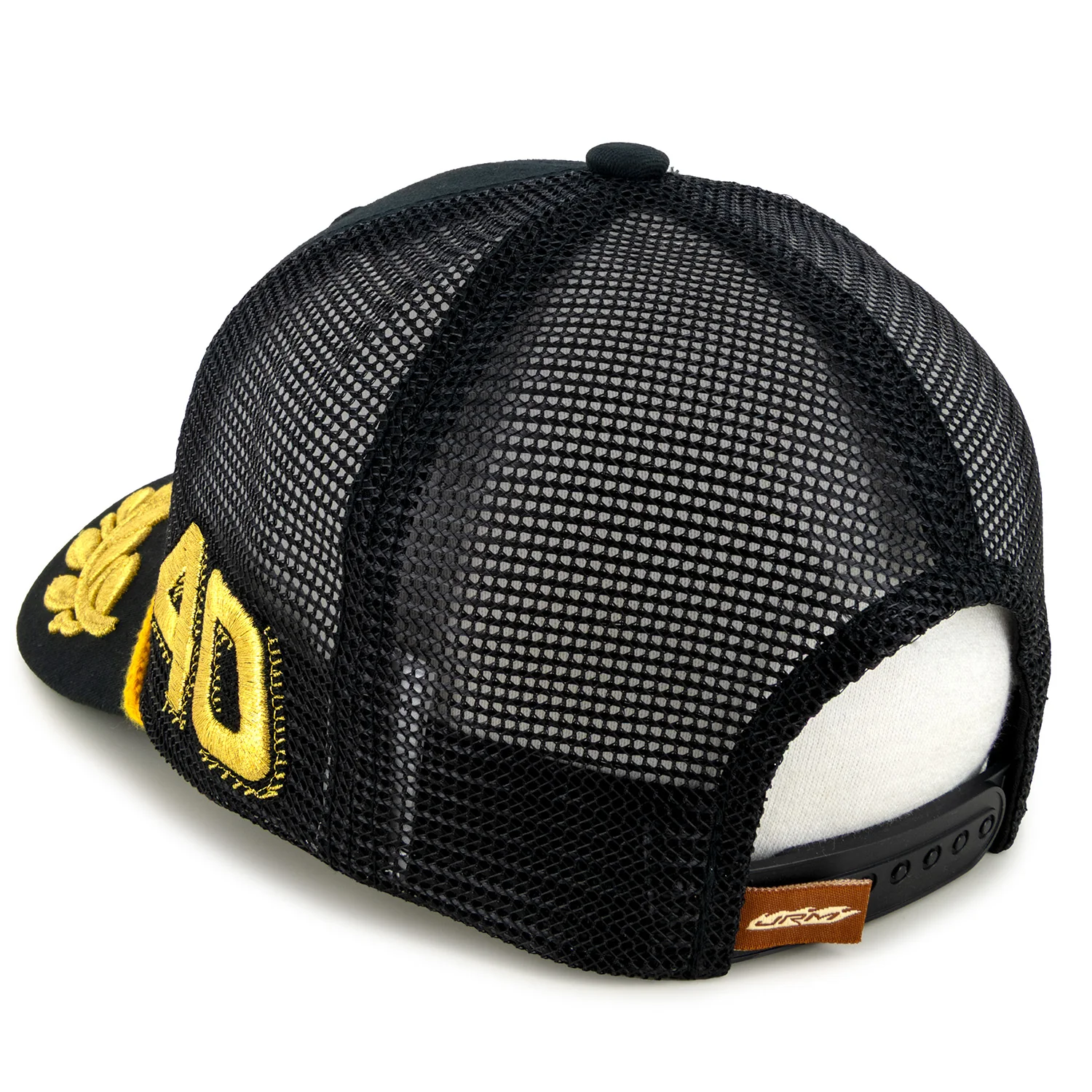 Justin Allgaier Traveller Whiskey #40 JRM Gold Leaf Snapback Mesh Hat Black - Sale - Image 4