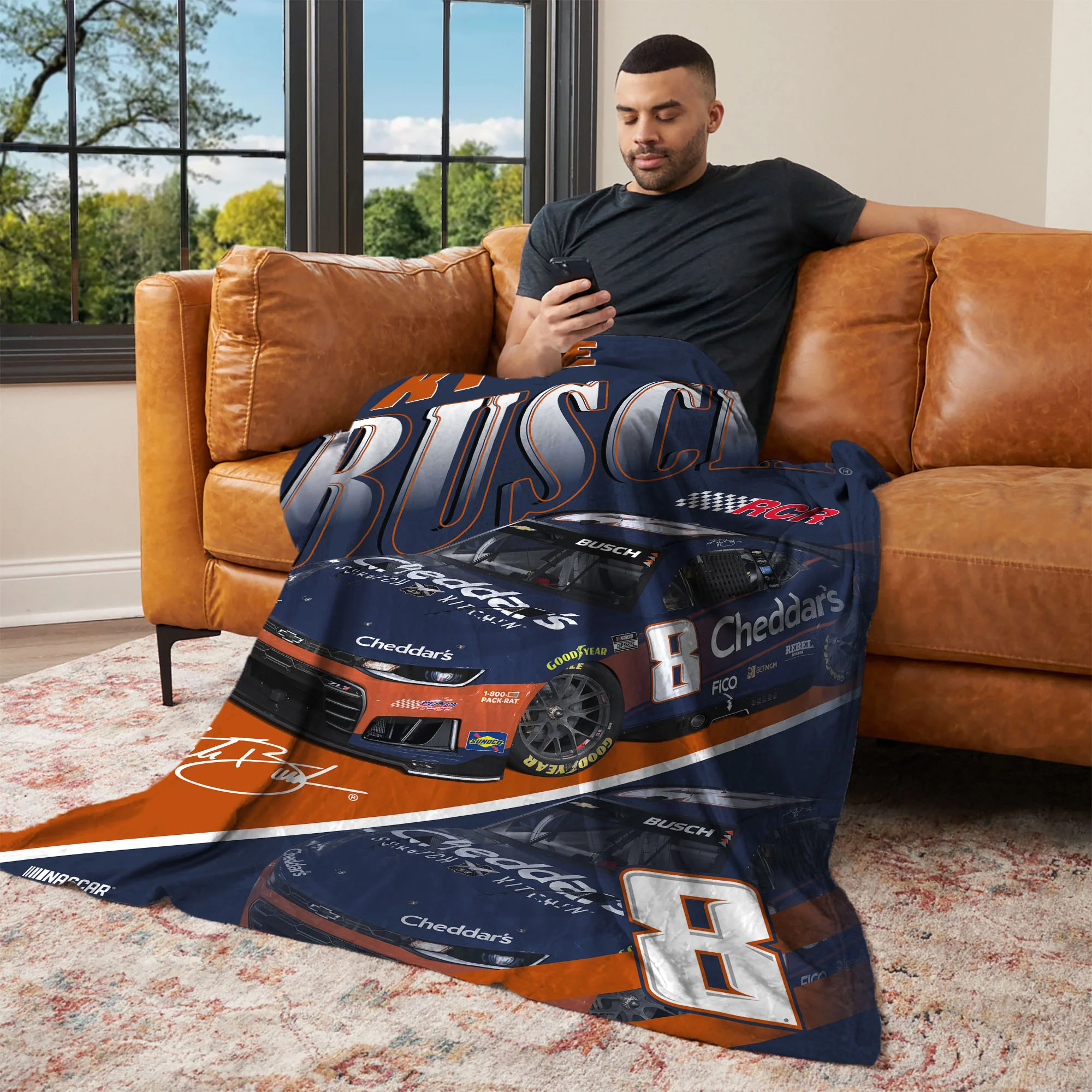 Kyle Busch 2026 Cheddar's 46x60 Silk Touch Northwest Blanket Throw Preorder - Ships Next Week