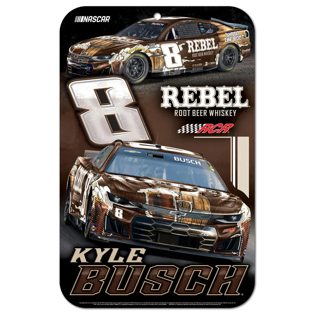 Kyle Busch 2026 Rebel Bourbon #8 11x17 Plastic Sign