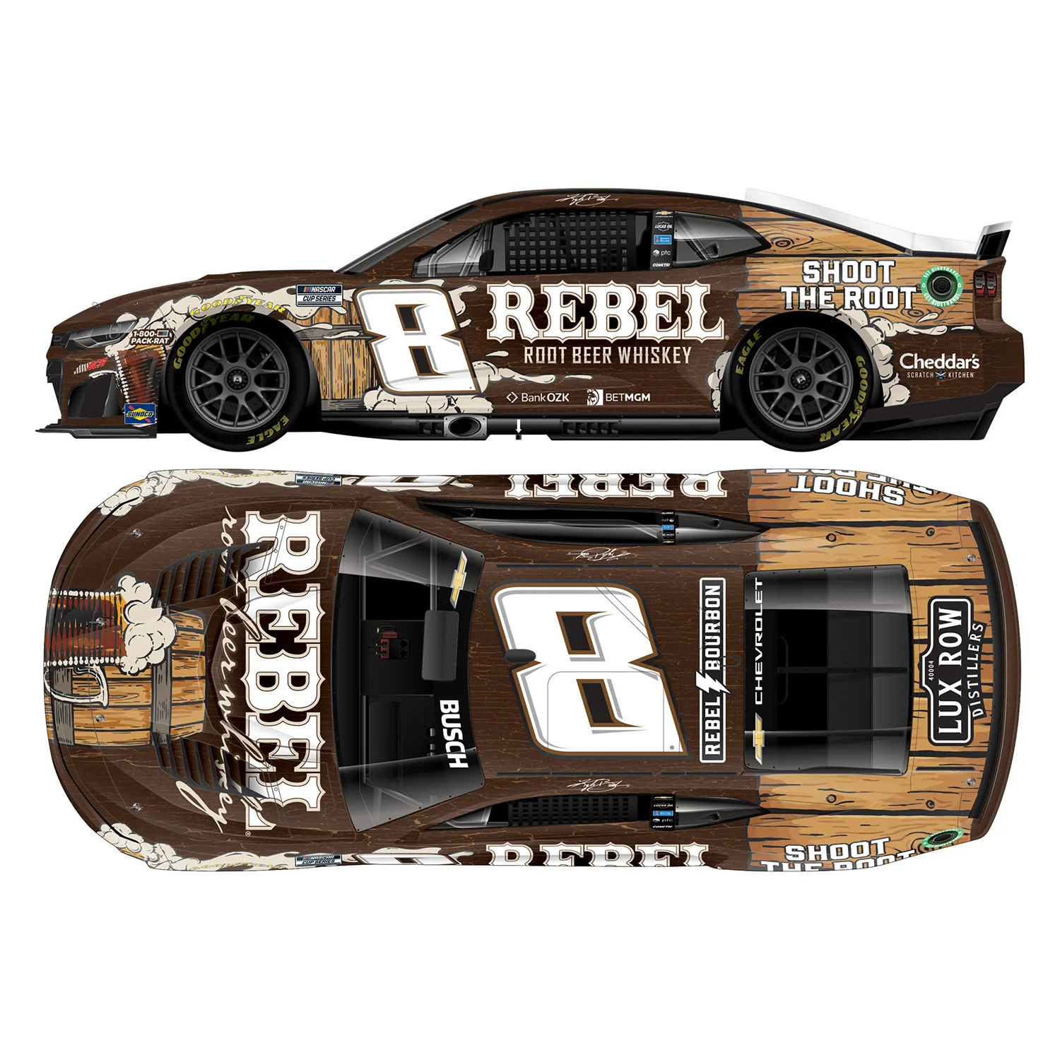 Kyle Busch Rebel Root Beer Whiskey 1:24 Standard 2026 Diecast Car Preorder - Currently Projected September - Image 2